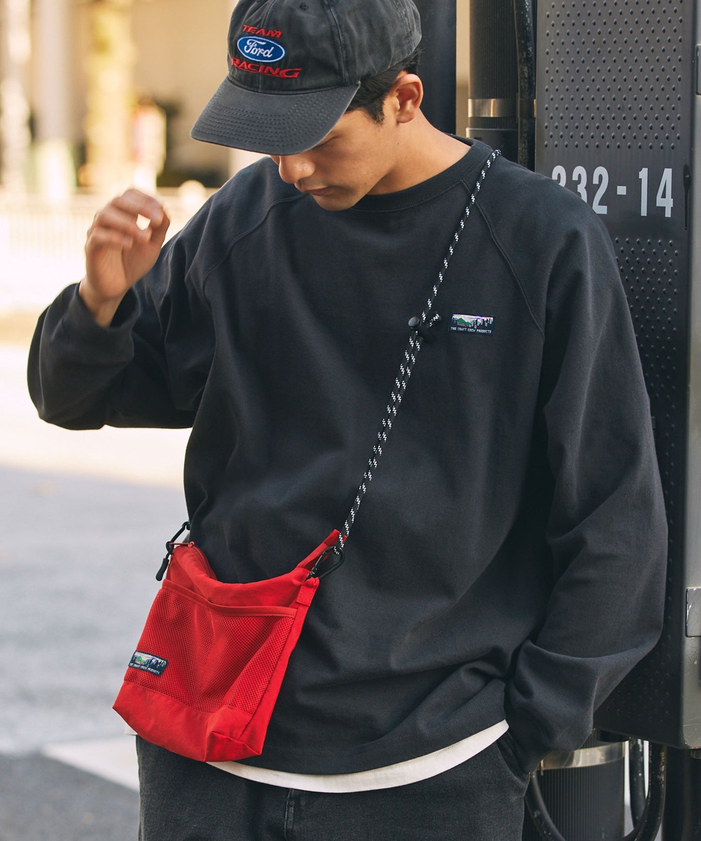 THE CRAFT CREW PRODUCTS 防潑水尼龍 × 網布輕便斜背包