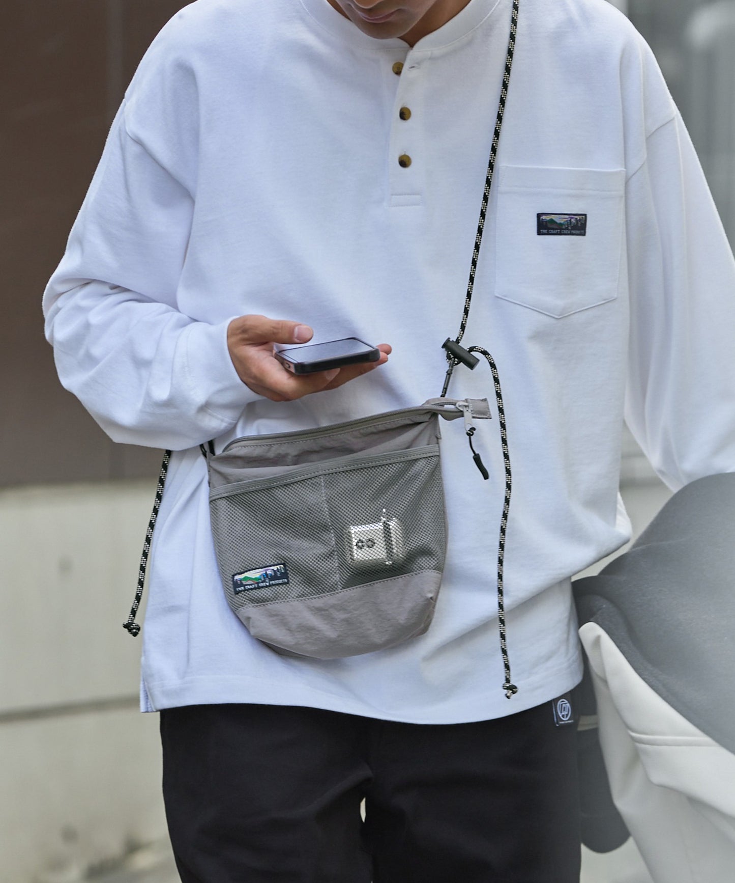 THE CRAFT CREW PRODUCTS 防潑水尼龍 × 網布輕便斜背包