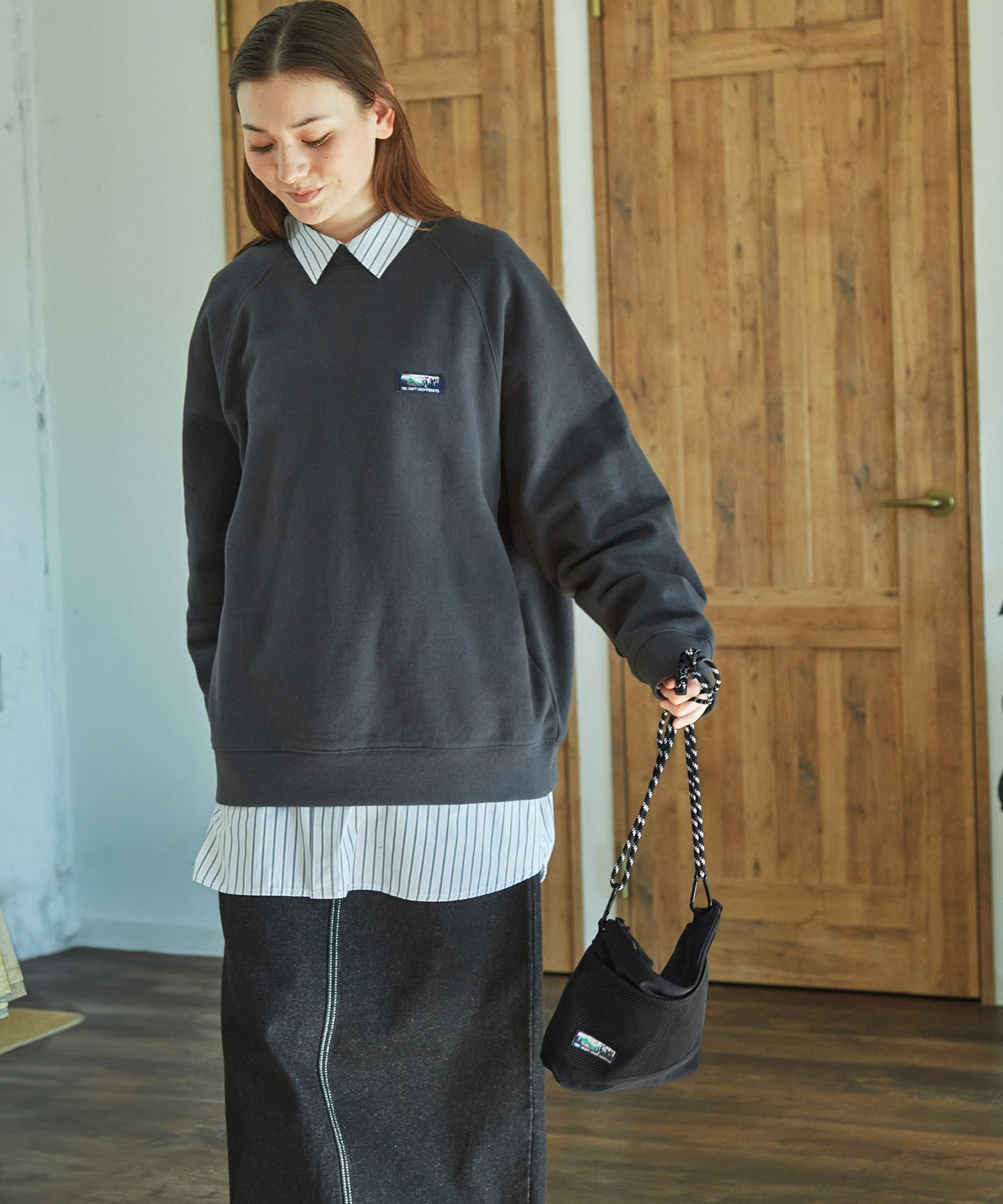 THE CRAFT CREW PRODUCTS 防潑水尼龍 × 網布輕便斜背包