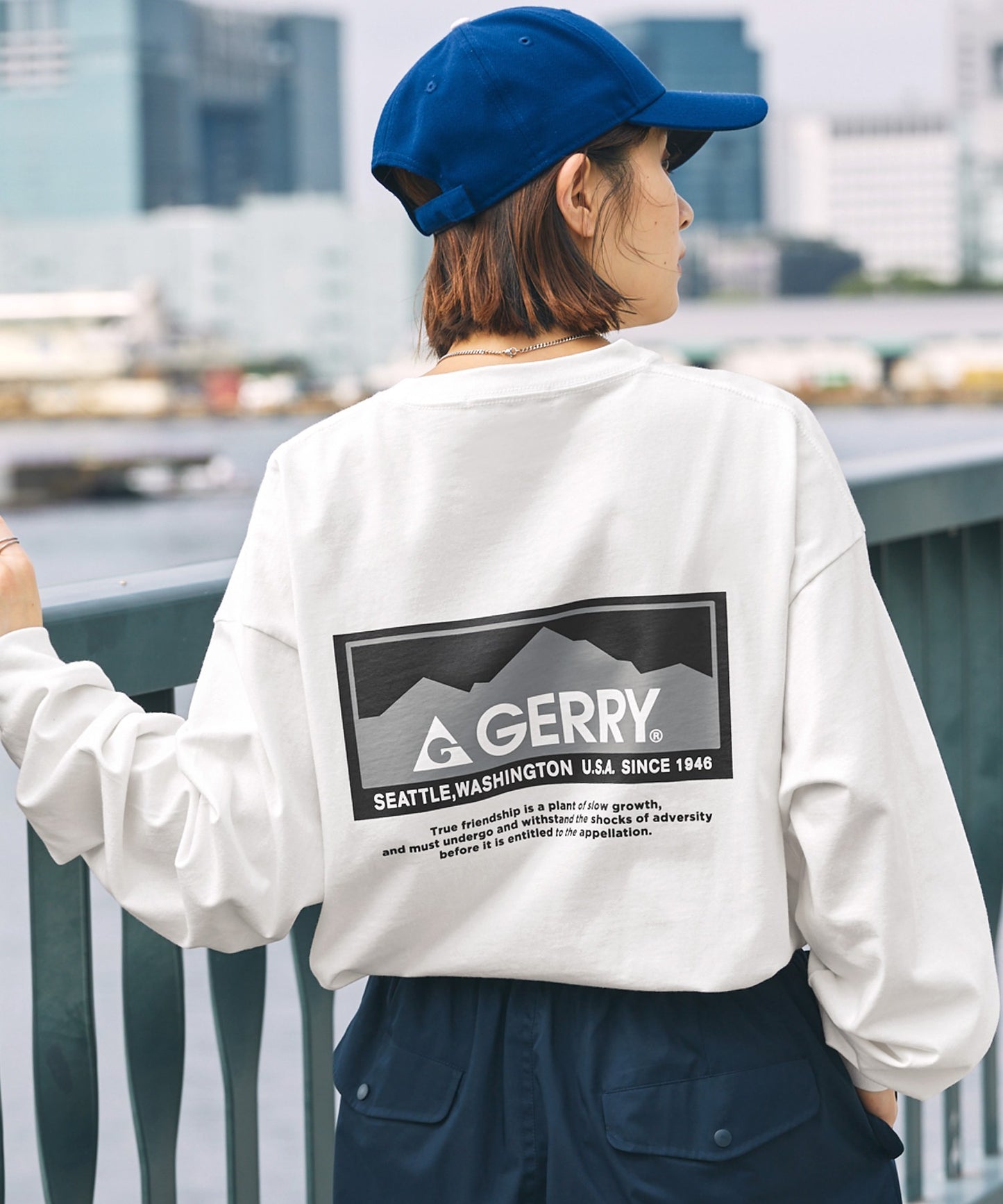 GERRY 限定 寬版圓形 Logo長袖T恤上衣大學T