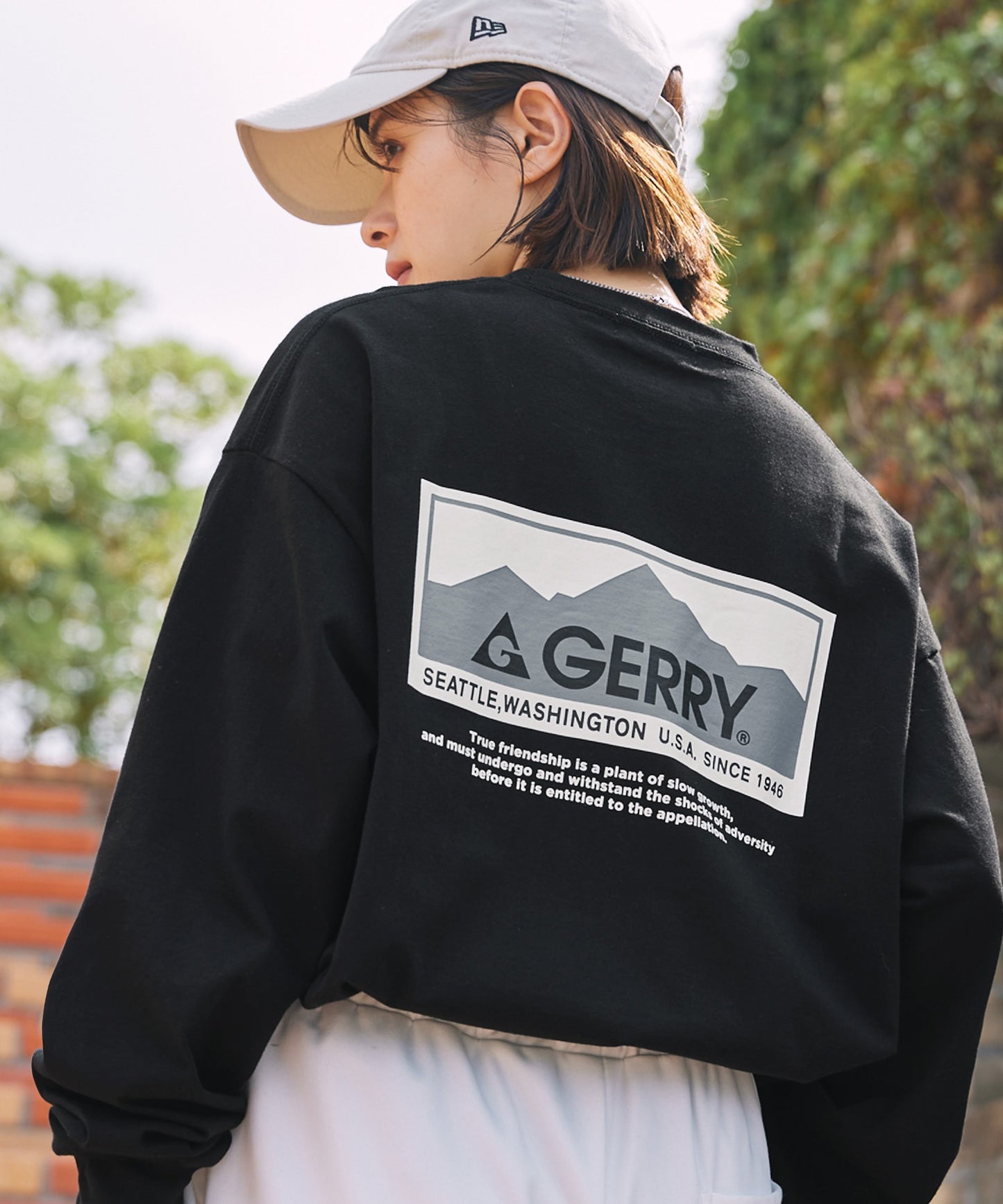 GERRY 限定 寬版圓形 Logo長袖T恤上衣大學T