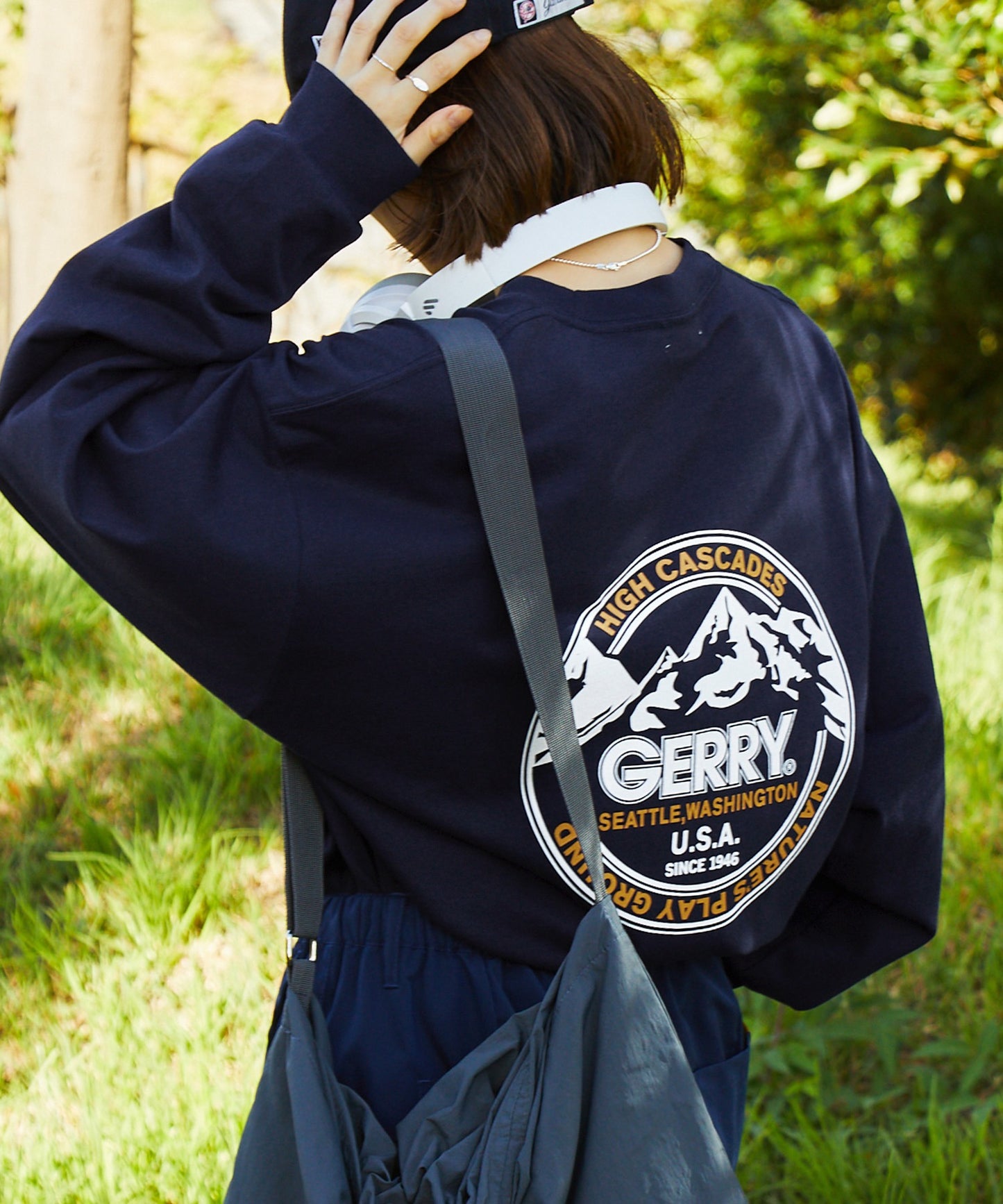 GERRY 限定 寬版圓形 Logo長袖T恤上衣大學T