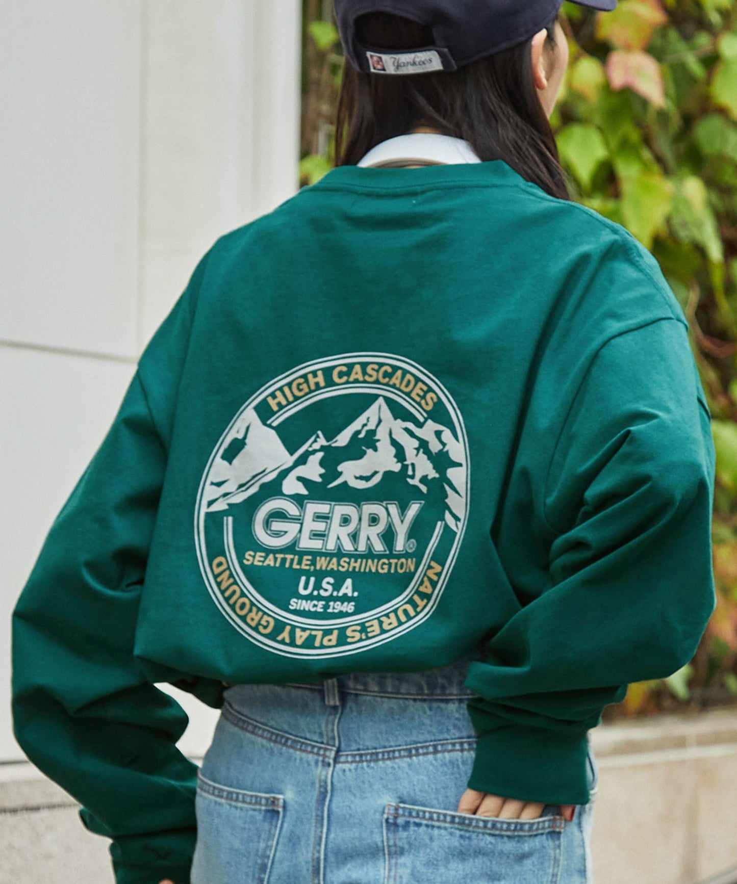 GERRY 限定 寬版圓形 Logo長袖T恤上衣大學T