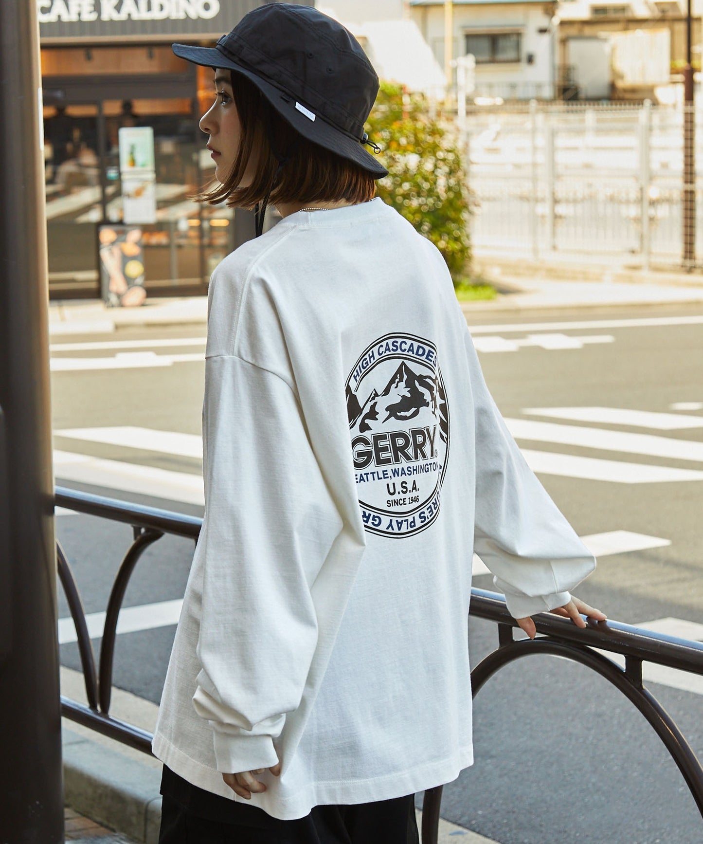 GERRY 限定 寬版圓形 Logo長袖T恤上衣大學T