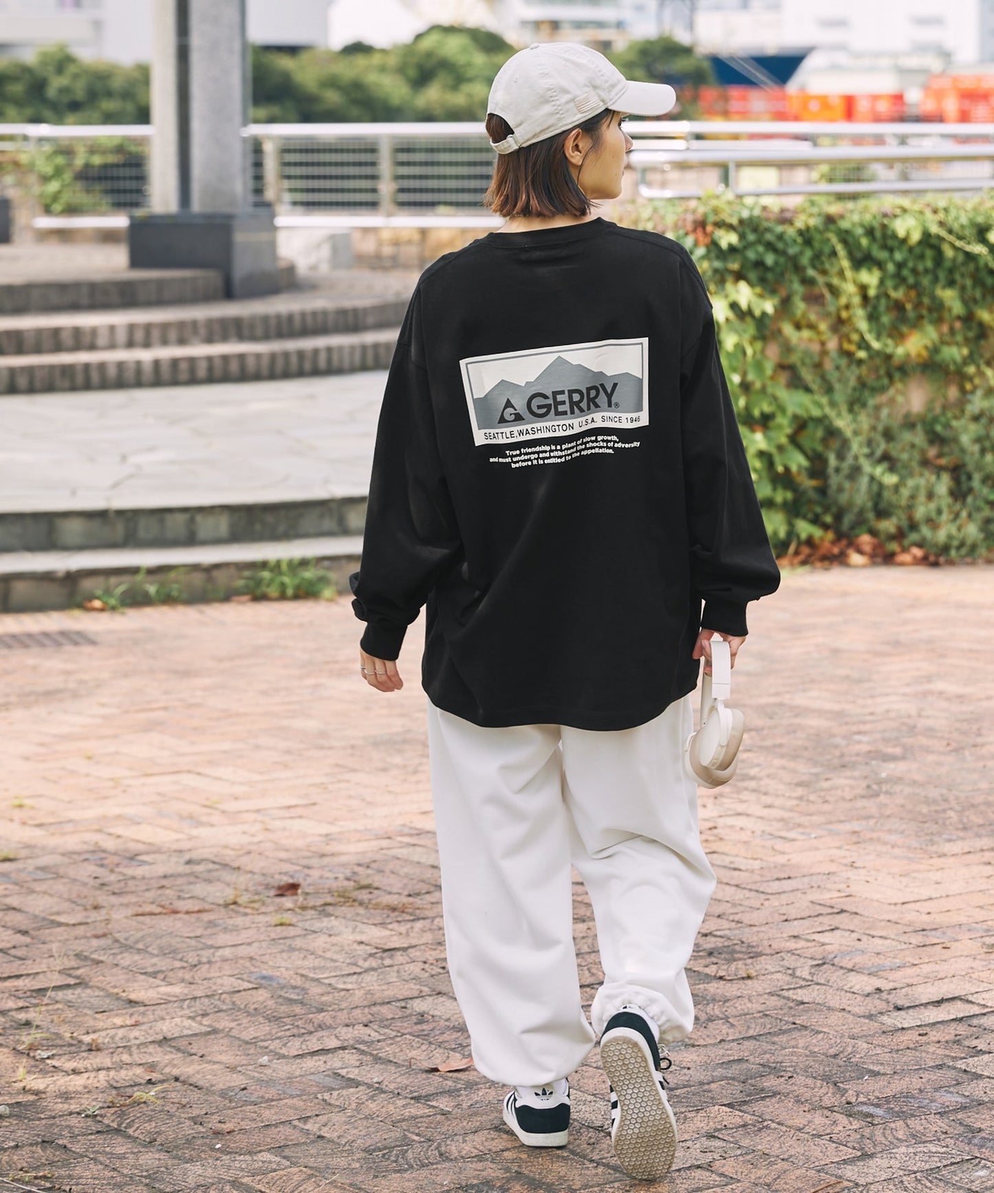 GERRY 限定 寬版圓形 Logo長袖T恤上衣大學T