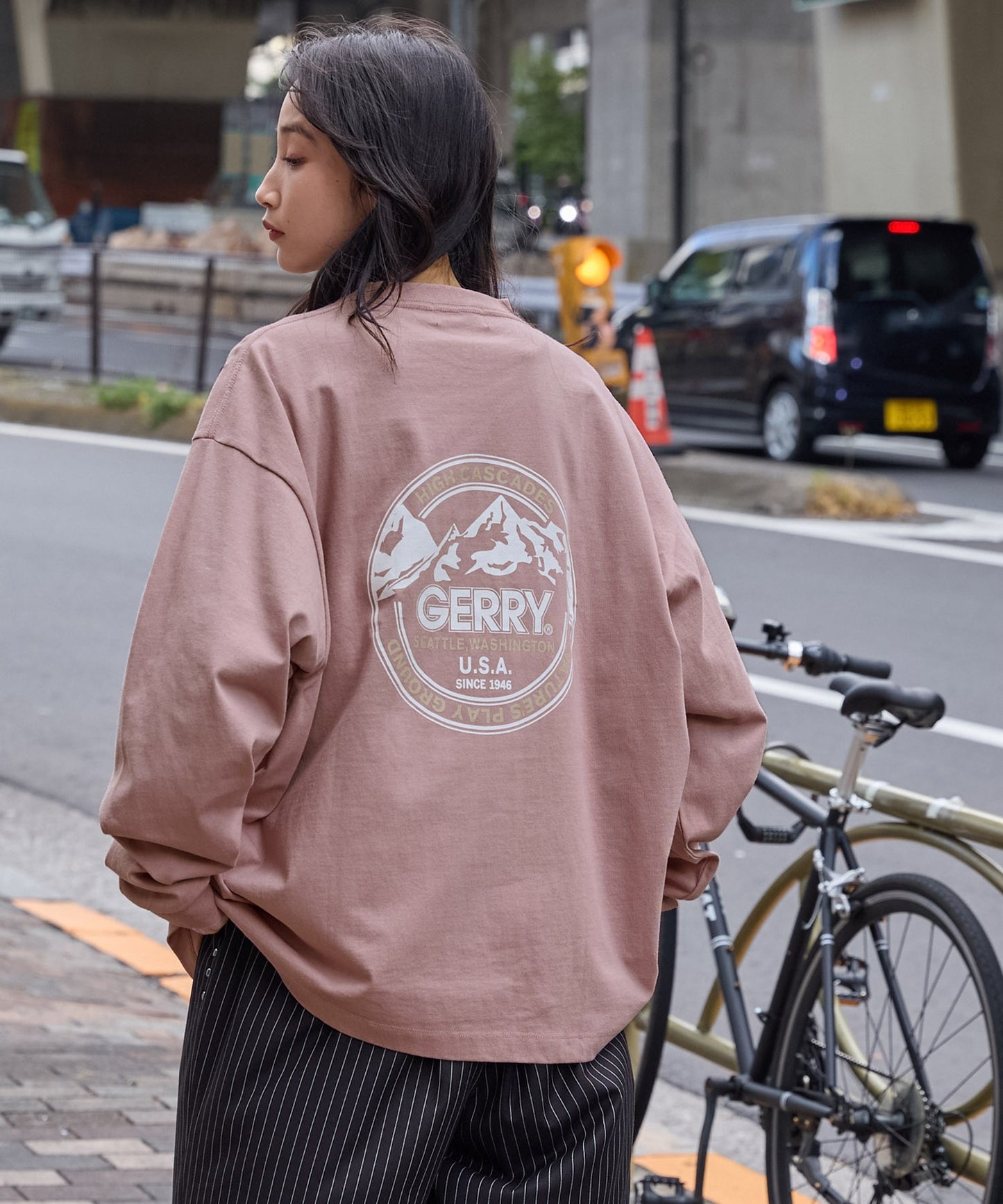 GERRY 限定 寬版圓形 Logo長袖T恤上衣大學T