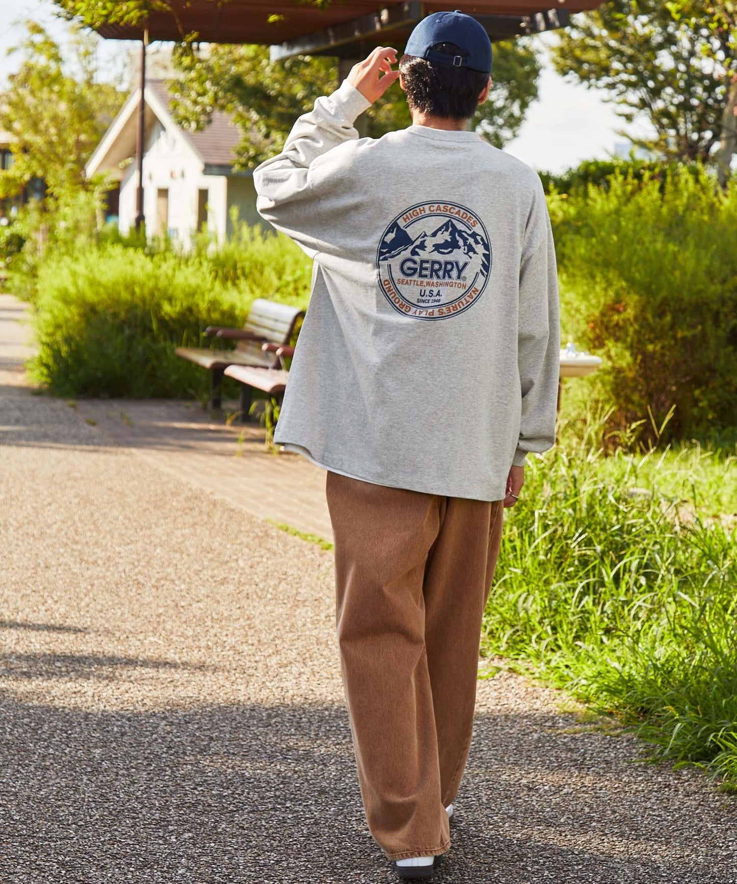 GERRY 限定 寬版圓形 Logo長袖T恤上衣大學T