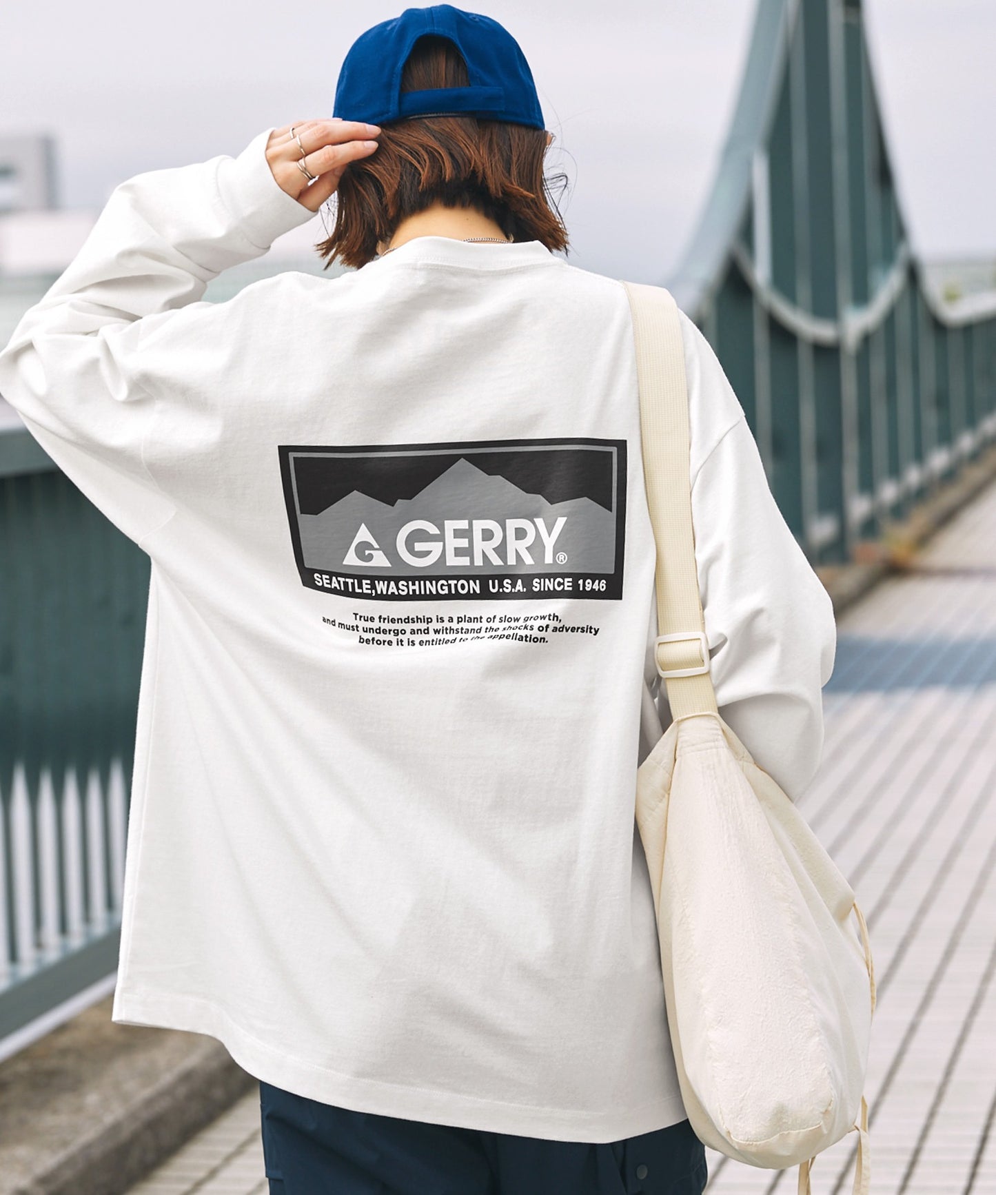 GERRY 限定 寬版圓形 Logo長袖T恤上衣大學T