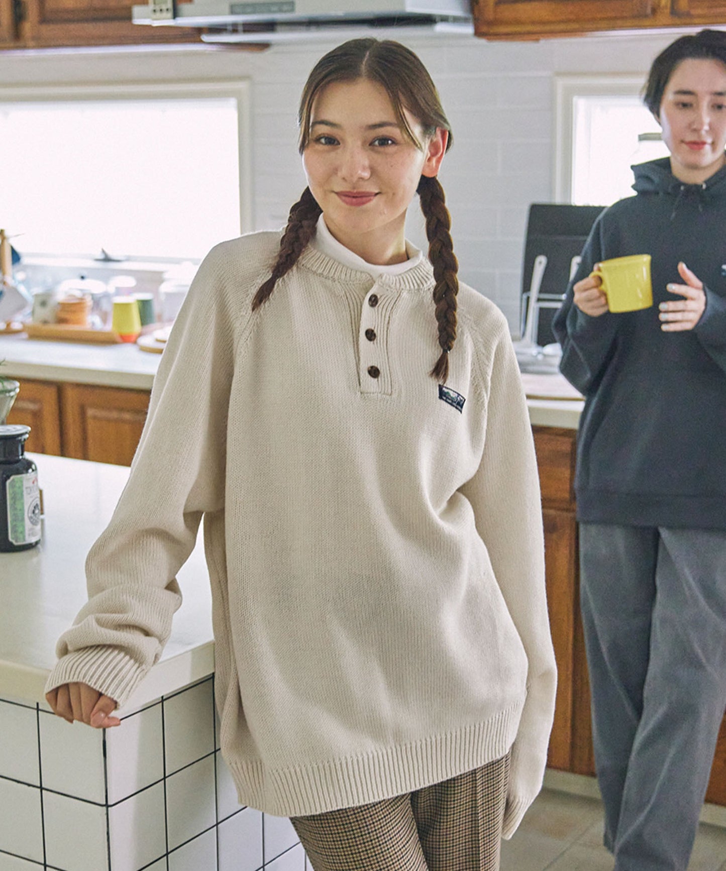 THE CRAFT CREW PRODUCTS 免燙寬版亨利領針織衫