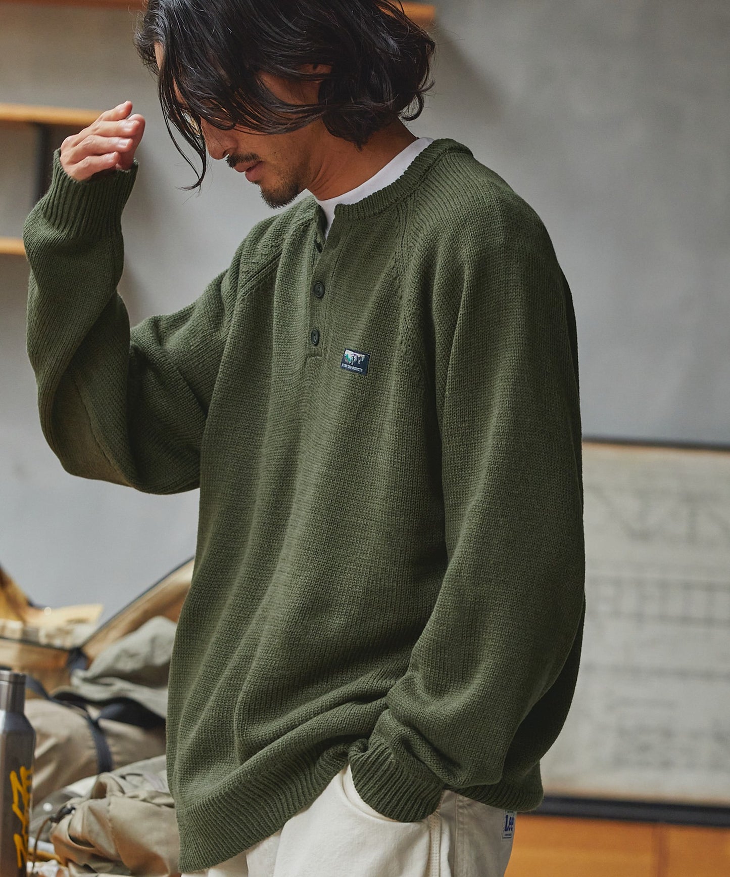 THE CRAFT CREW PRODUCTS 免燙寬版亨利領針織衫