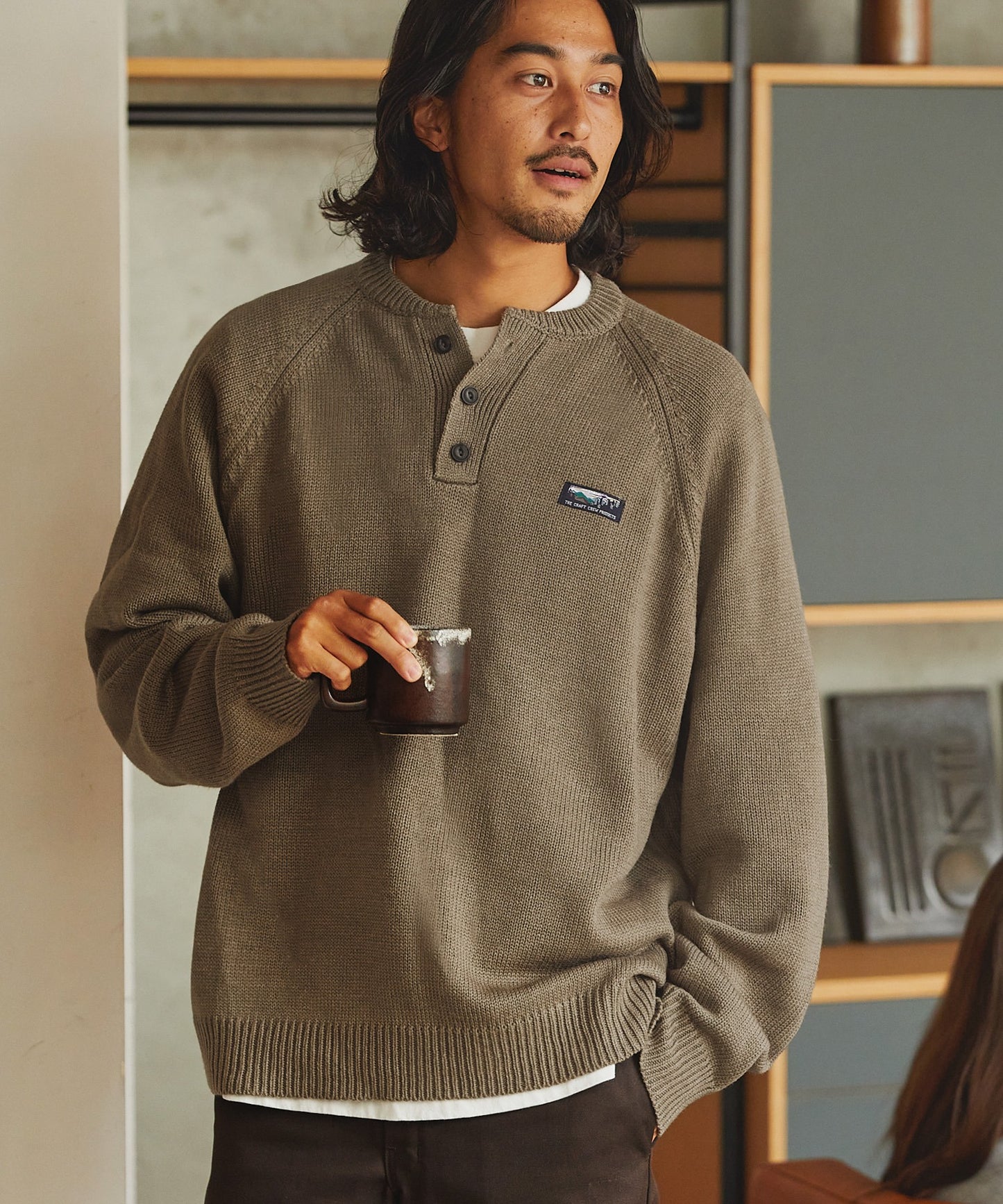 THE CRAFT CREW PRODUCTS 免燙寬版亨利領針織衫