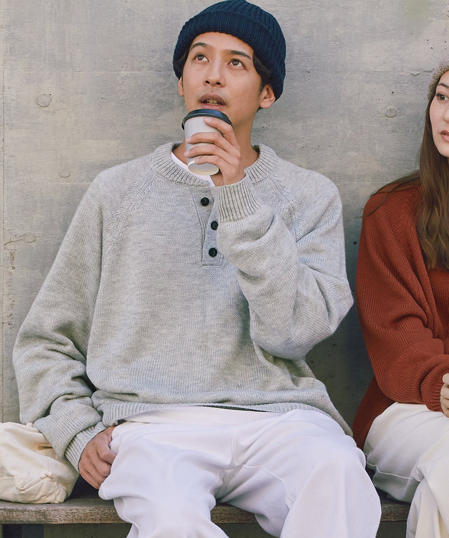 THE CRAFT CREW PRODUCTS 免燙寬版亨利領針織衫