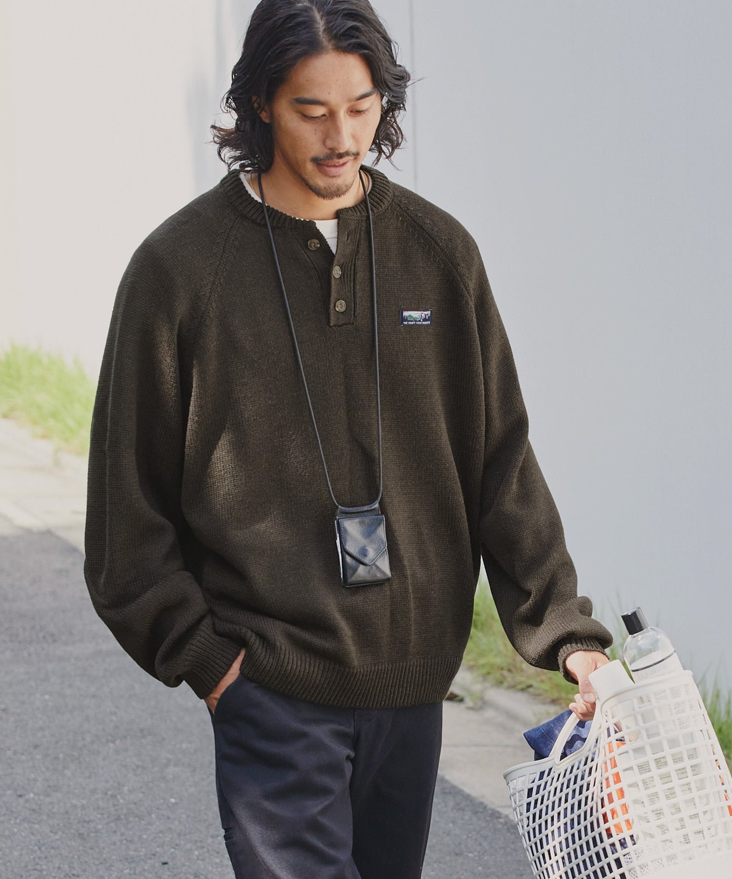 THE CRAFT CREW PRODUCTS 免燙寬版亨利領針織衫