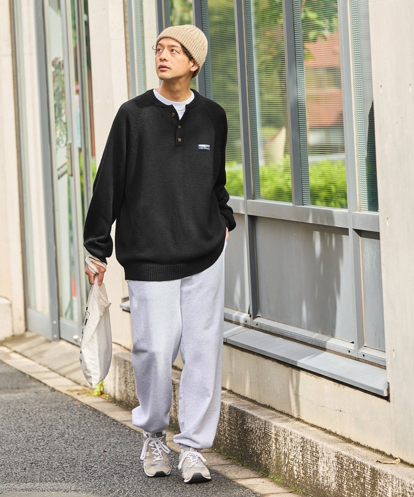 THE CRAFT CREW PRODUCTS 免燙寬版亨利領針織衫