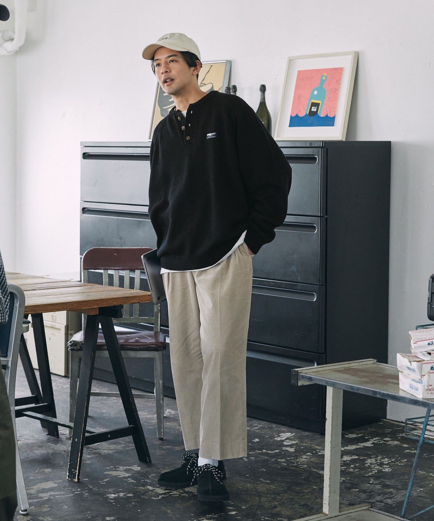 THE CRAFT CREW PRODUCTS 免燙寬版亨利領針織衫