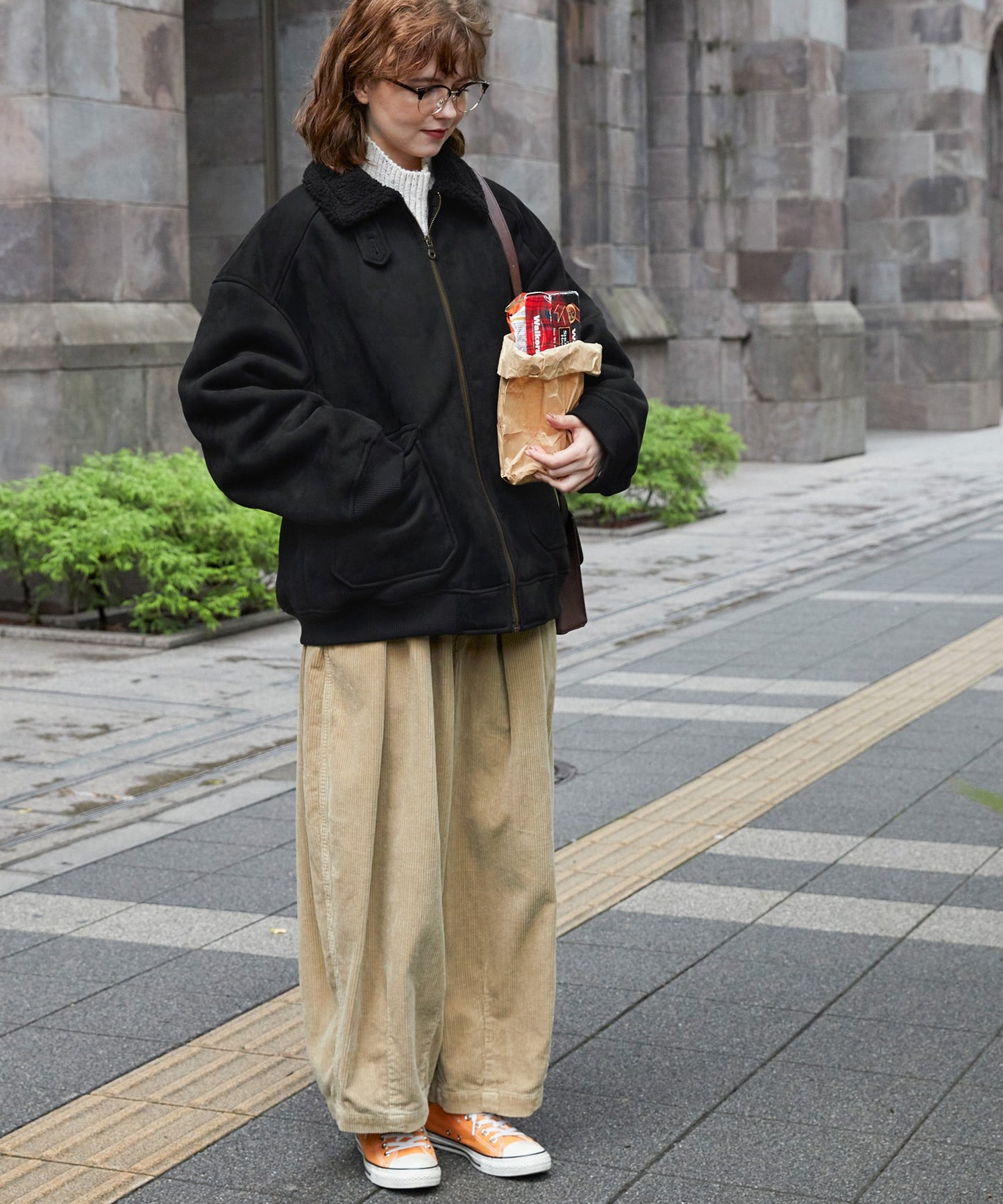 特價 MONO-MART LADY'S 仿麂皮羊羔毛領軍風飛行外套