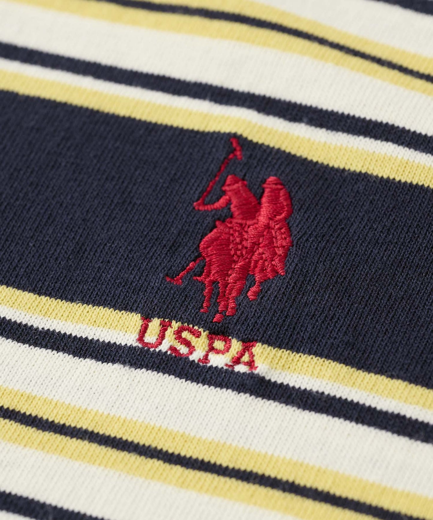U.S. POLO ASSN. 刺繡LOGO條紋短袖上衣