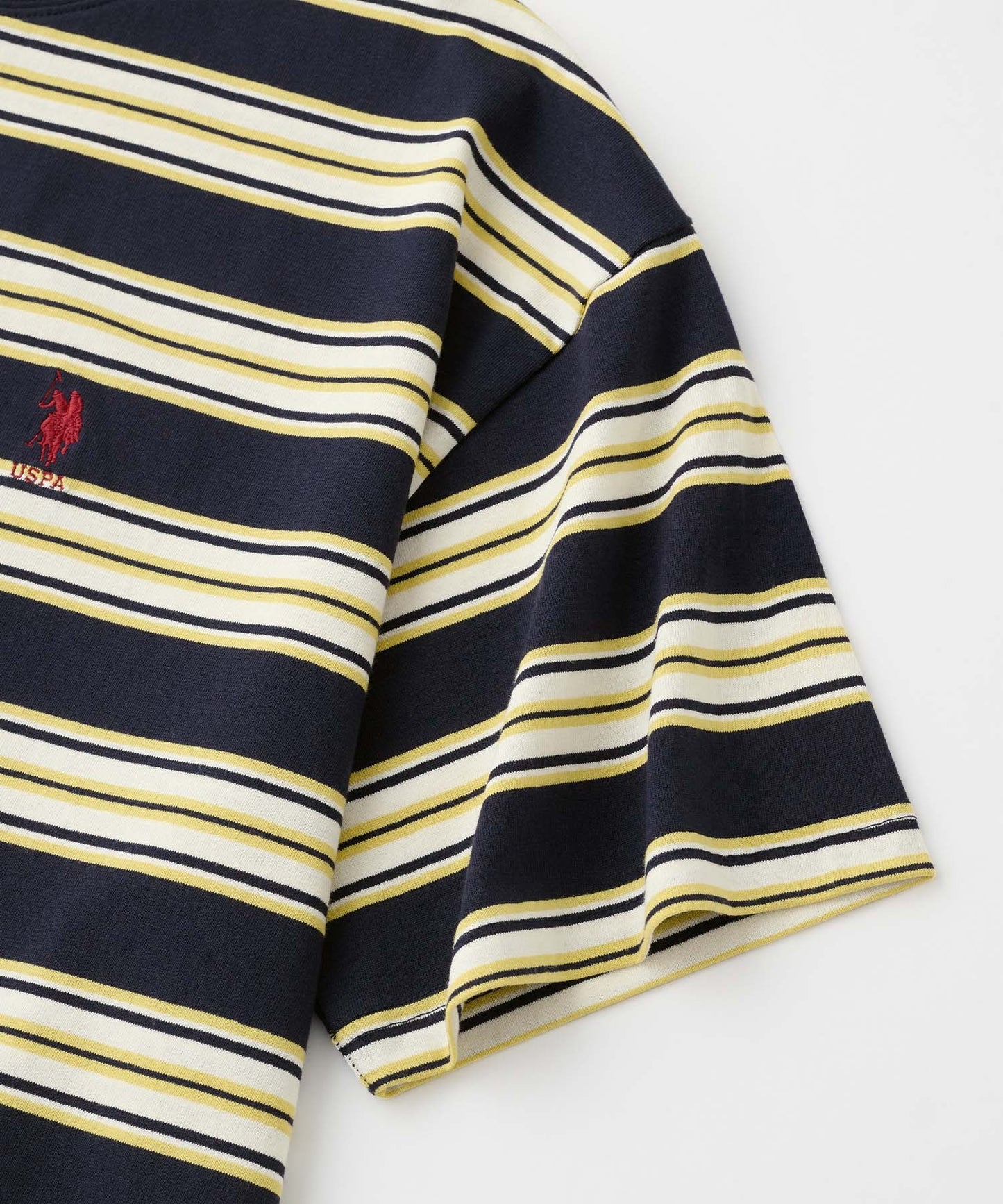 U.S. POLO ASSN. 刺繡LOGO條紋短袖上衣