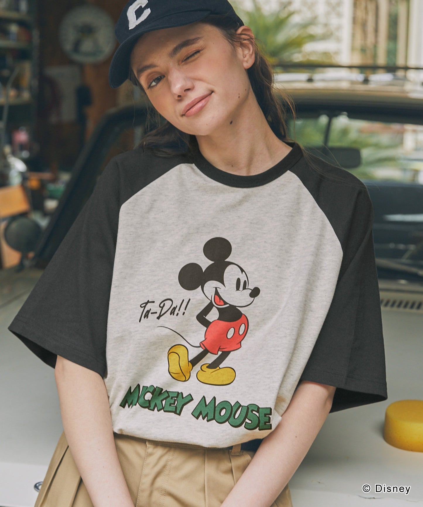 MONO-MART Disney Mickey&Friends 圖案印花短袖T恤