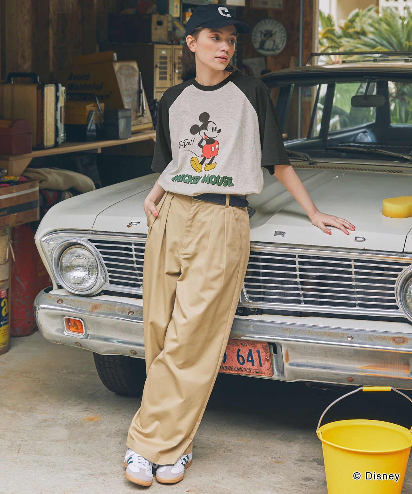 MONO-MART Disney Mickey&Friends 圖案印花短袖T恤