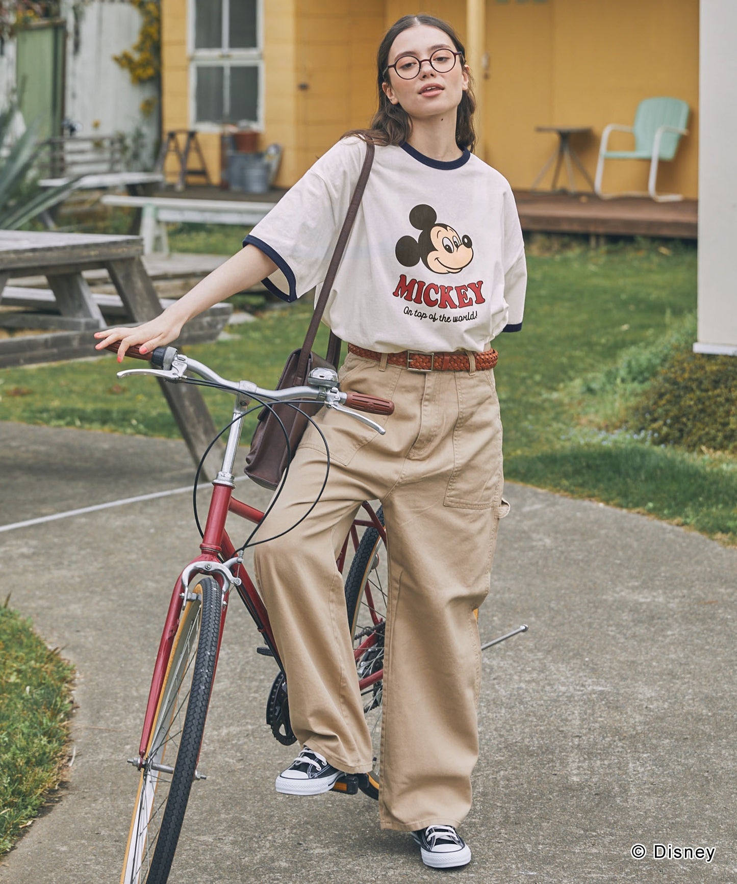 MONO-MART Disney Mickey&Friends 圖案印花短袖T恤