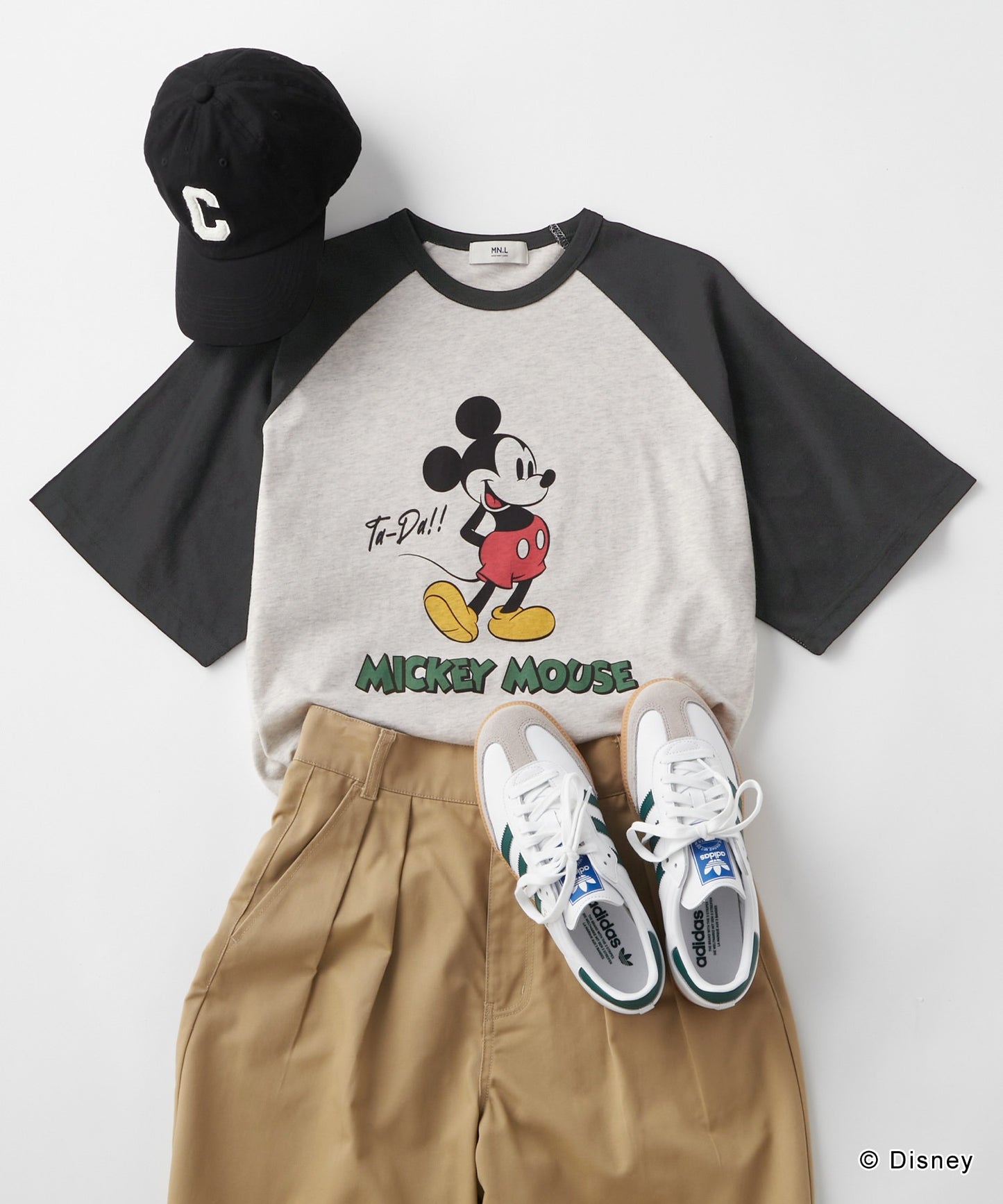 MONO-MART Disney Mickey&Friends 圖案印花短袖T恤