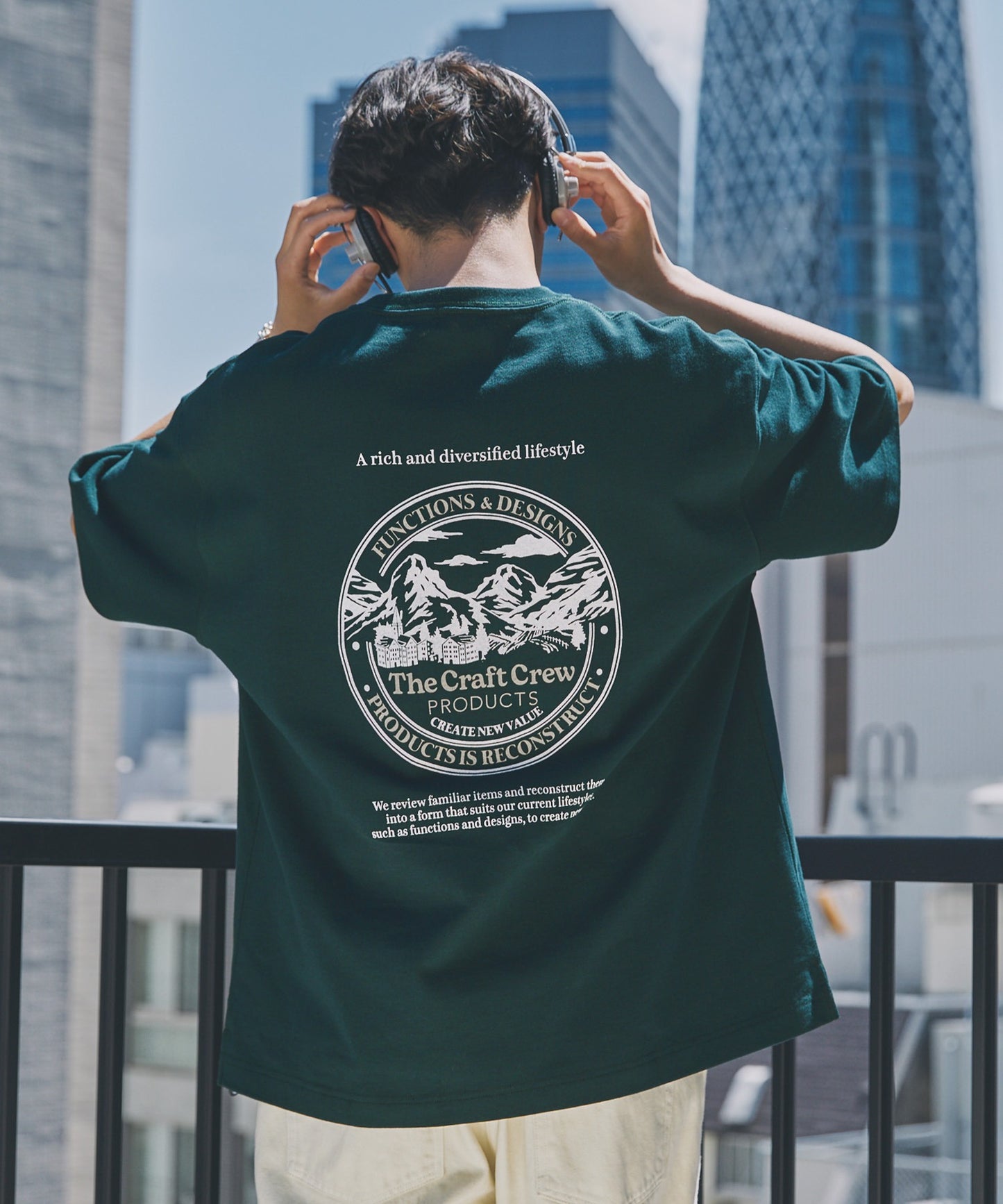 THE CRAFT CREW PRODUCTS back print T-shirt 機能印花短袖T恤