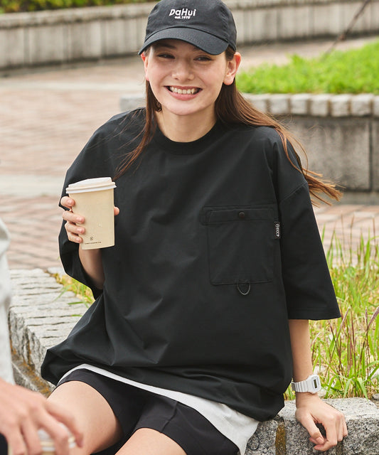 THE CRAFT CREW PRODUCTS Tech fabric drawstring T-shirt 口袋短袖T恤