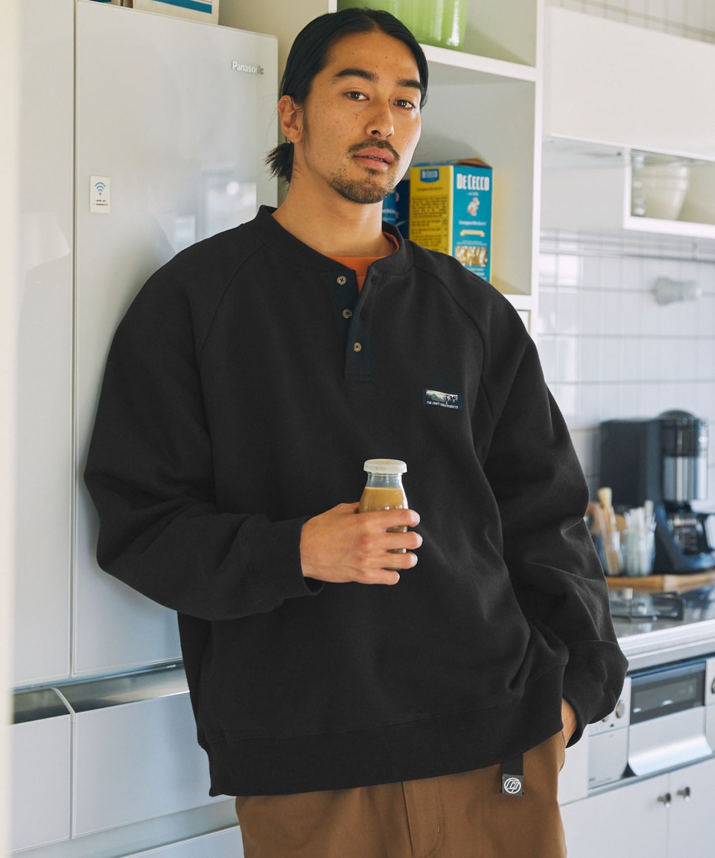 THE CRAFT CREW PRODUCTS 厚磅機能美國棉寬版亨利領上衣