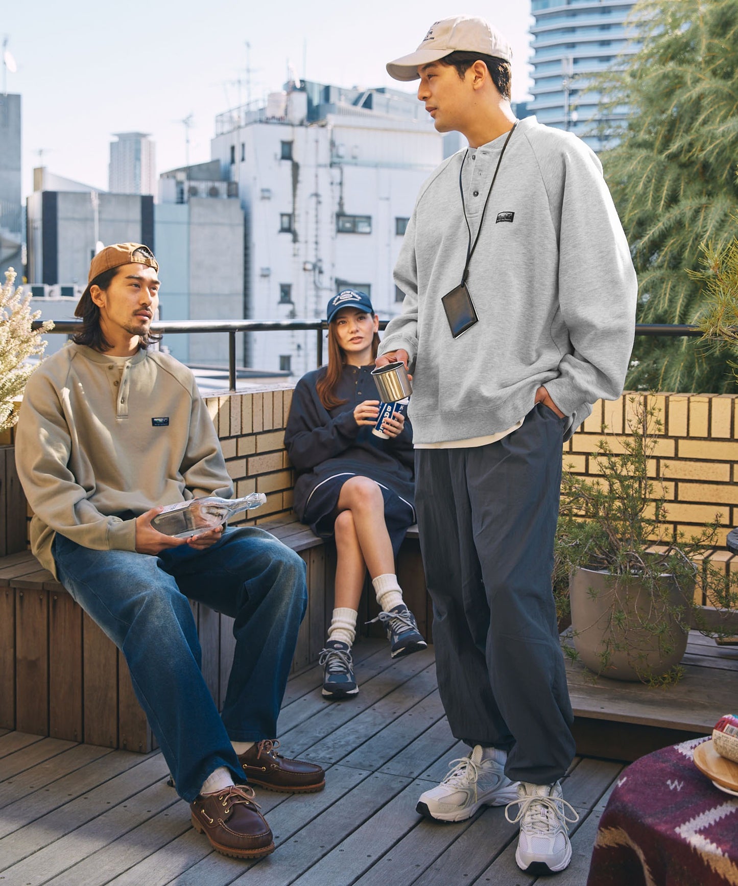 THE CRAFT CREW PRODUCTS 厚磅機能美國棉寬版亨利領上衣