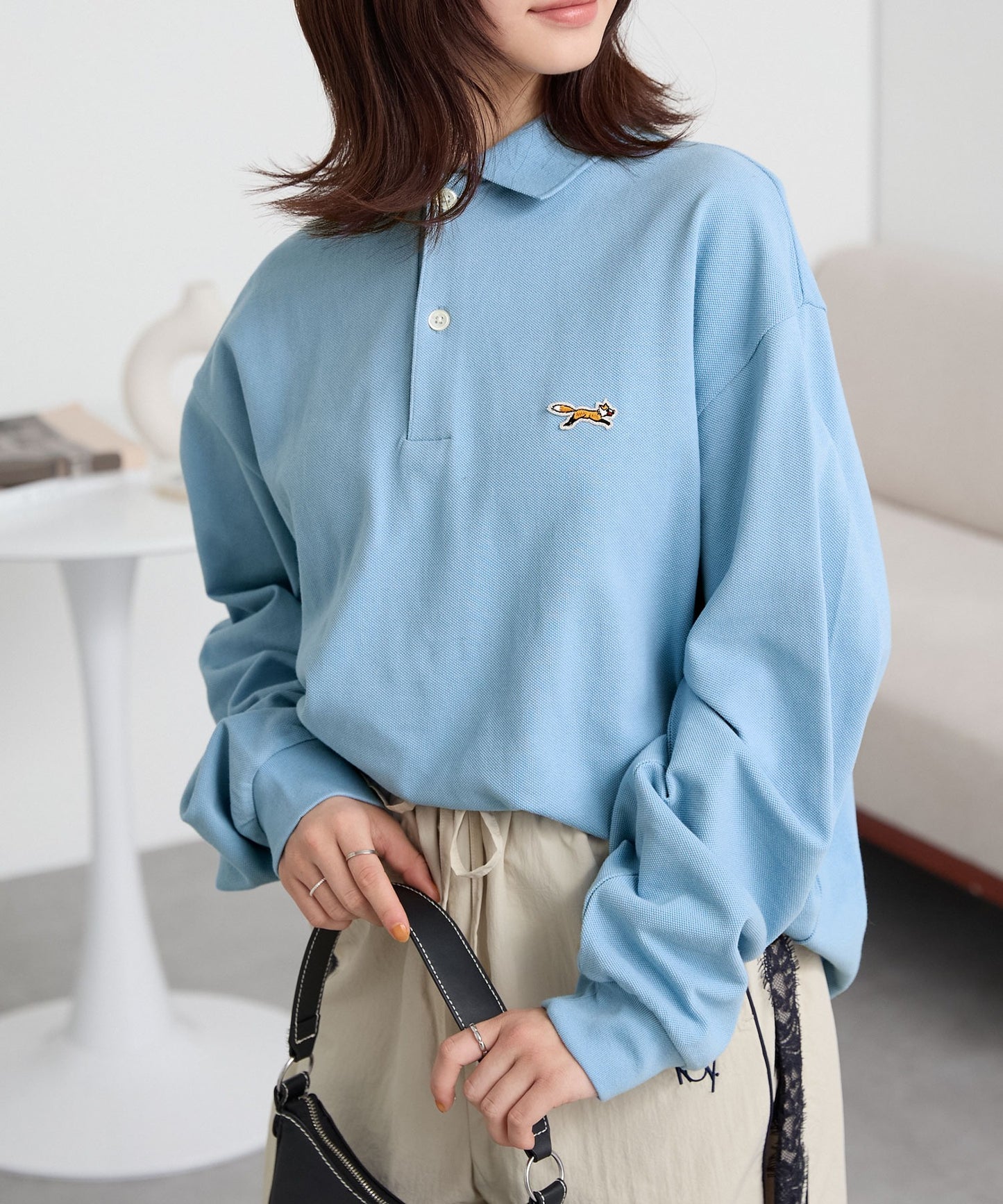 PENNEYS THE FOX Logo 狐狸刺繡LOGO寬版Polo上衣