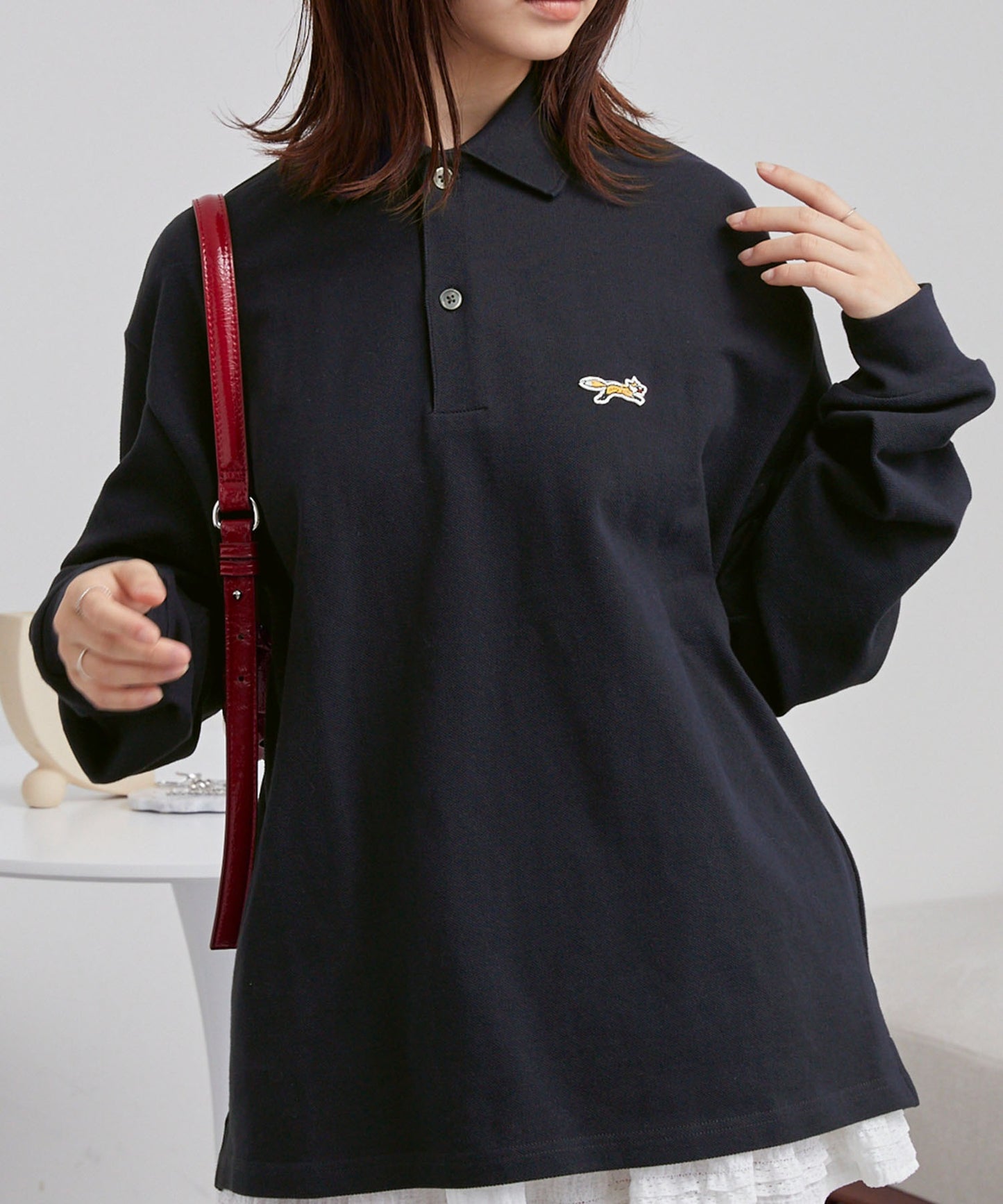 PENNEYS THE FOX Logo 狐狸刺繡LOGO寬版Polo上衣