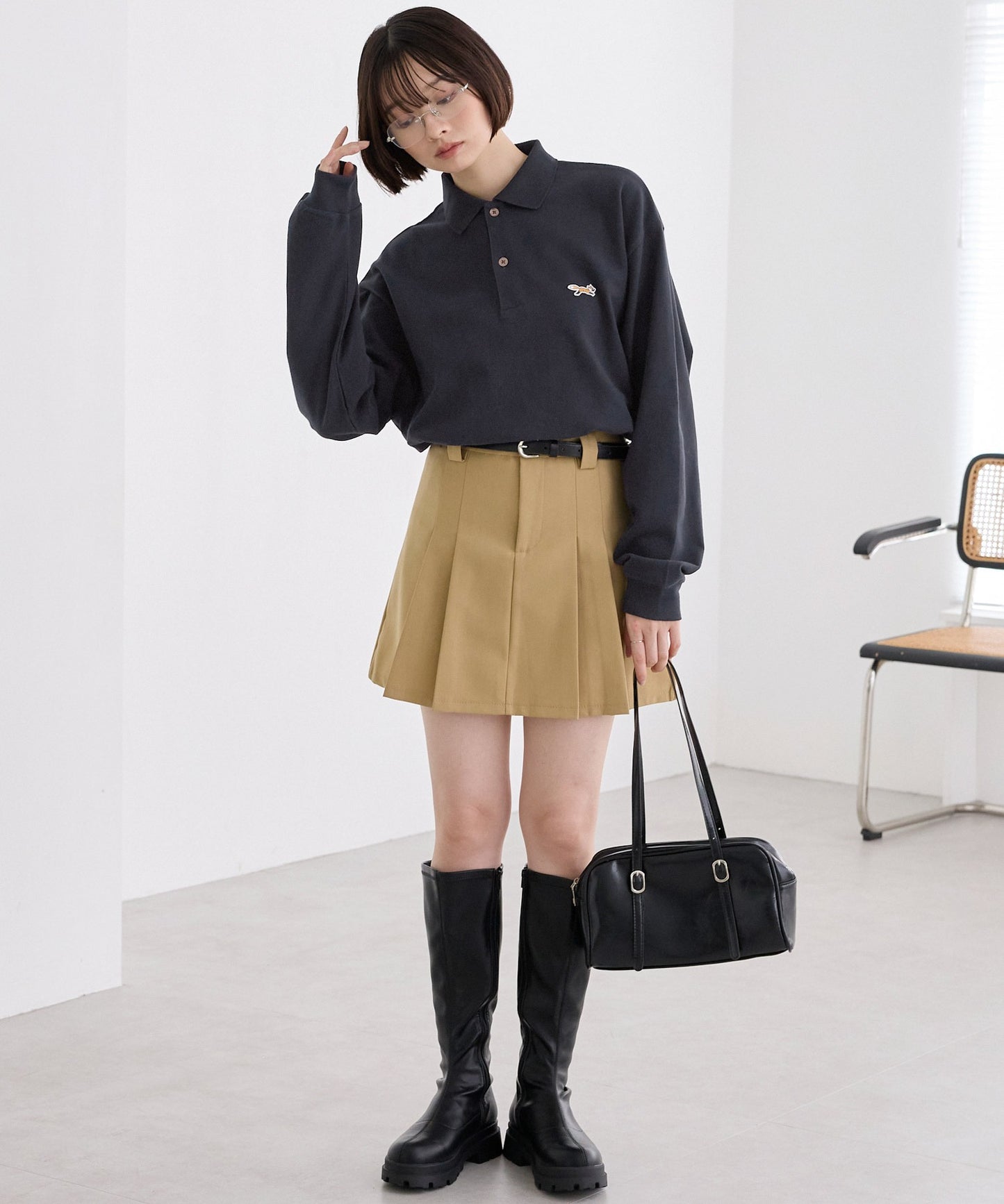 PENNEYS THE FOX Logo 狐狸刺繡LOGO寬版Polo上衣