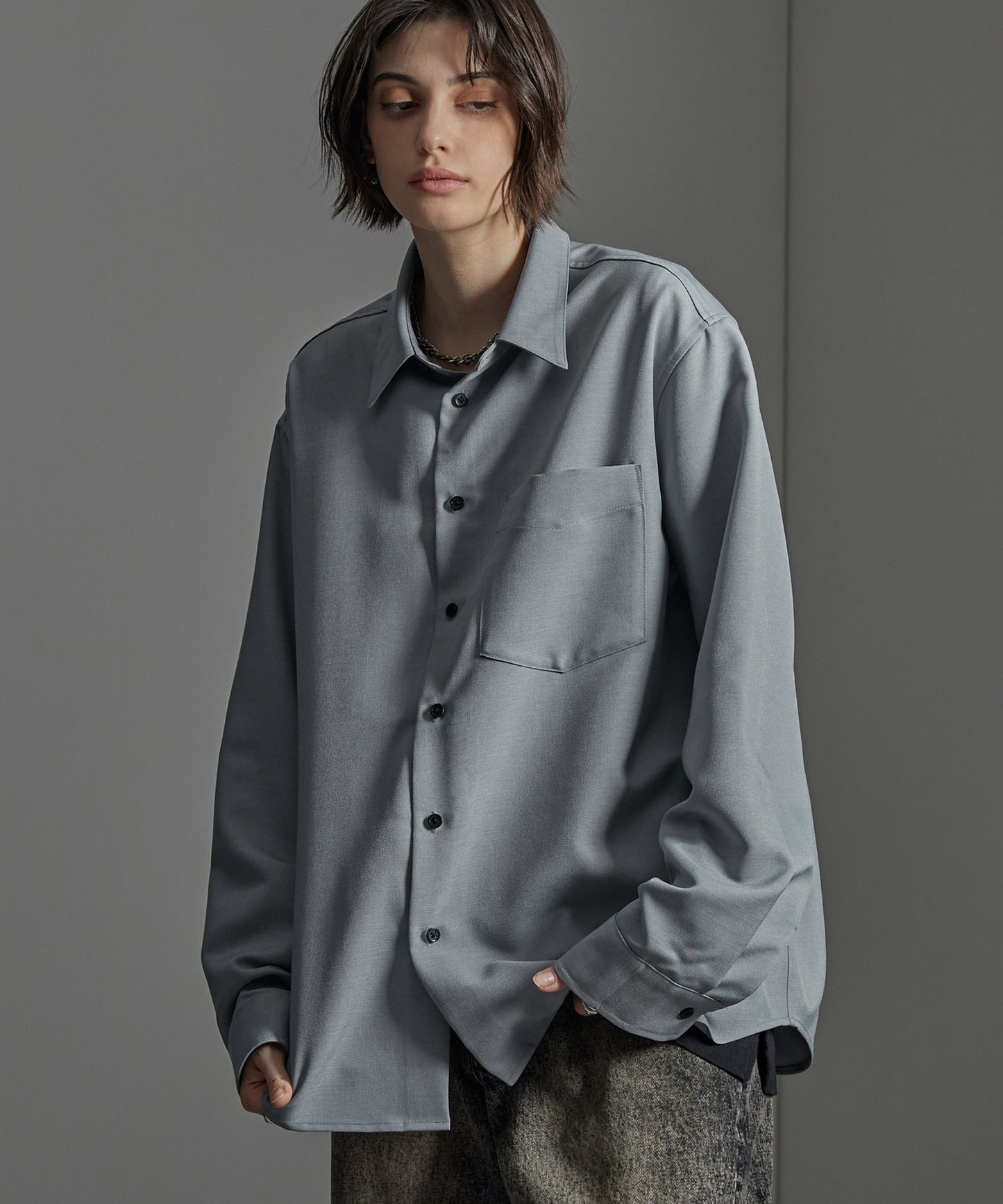 CIYOT-シヨウト- 仿羊毛質感寬鬆經典領襯衫