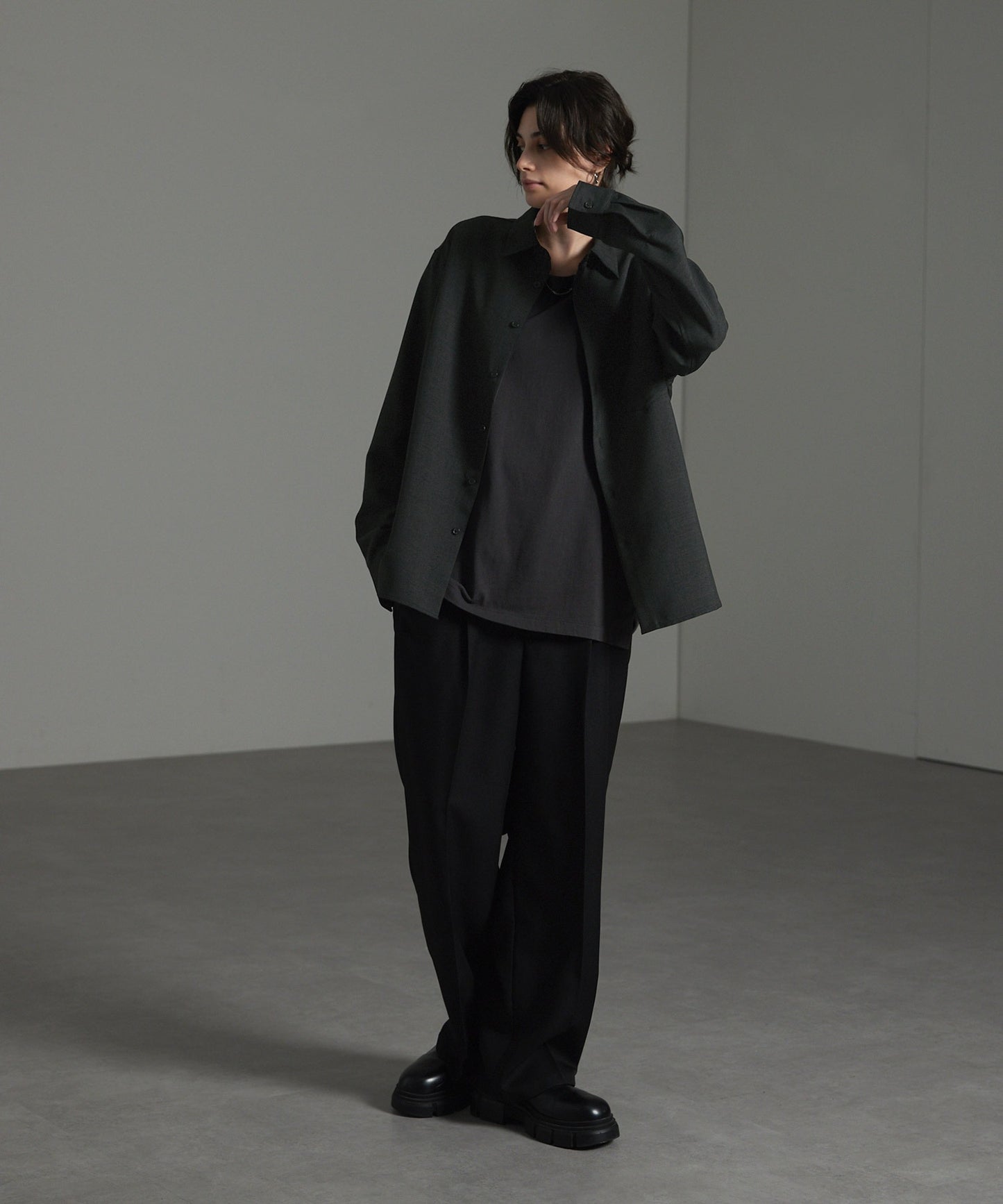 CIYOT-シヨウト- 仿羊毛質感寬鬆經典領襯衫