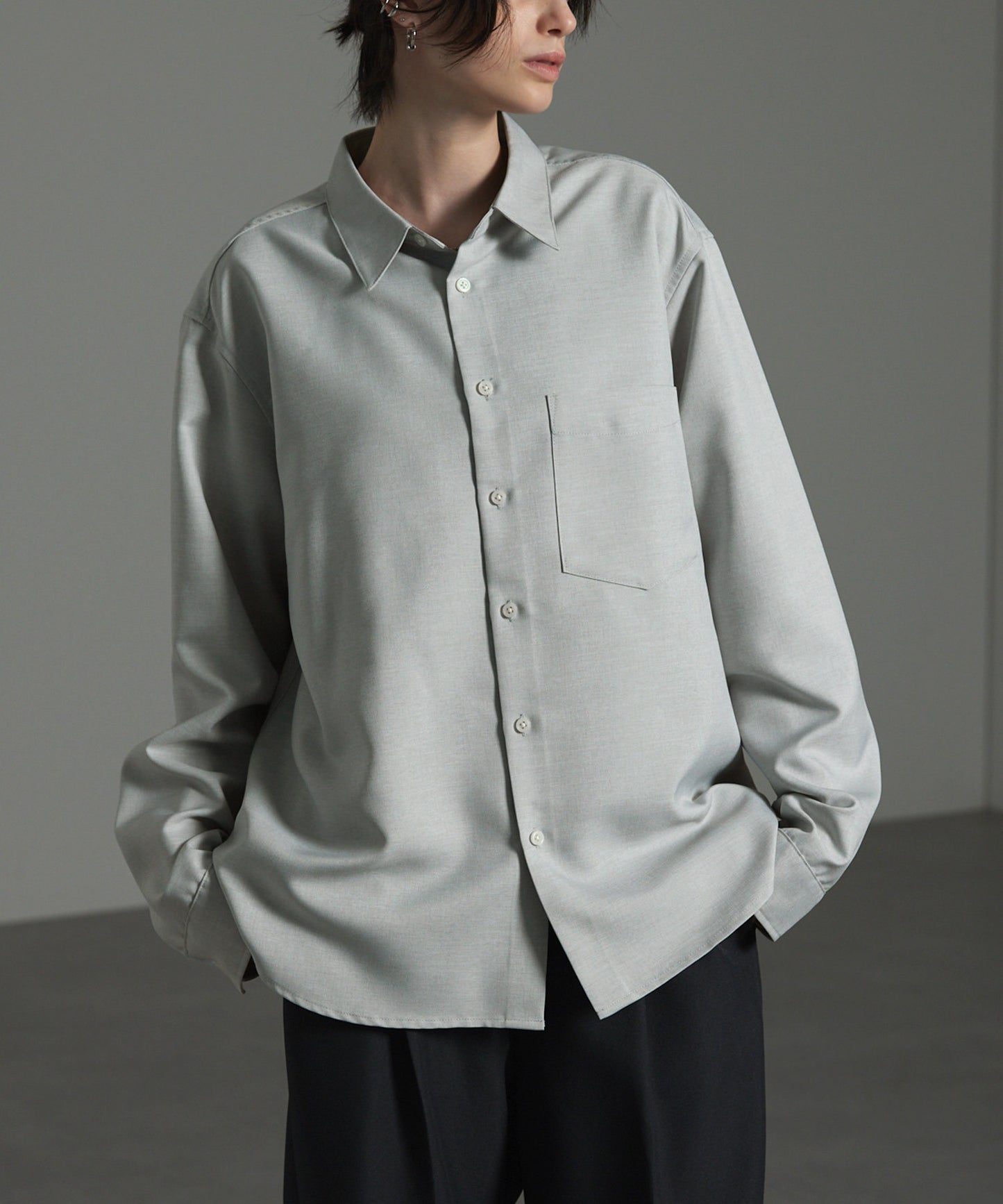 CIYOT-シヨウト- 仿羊毛質感寬鬆經典領襯衫