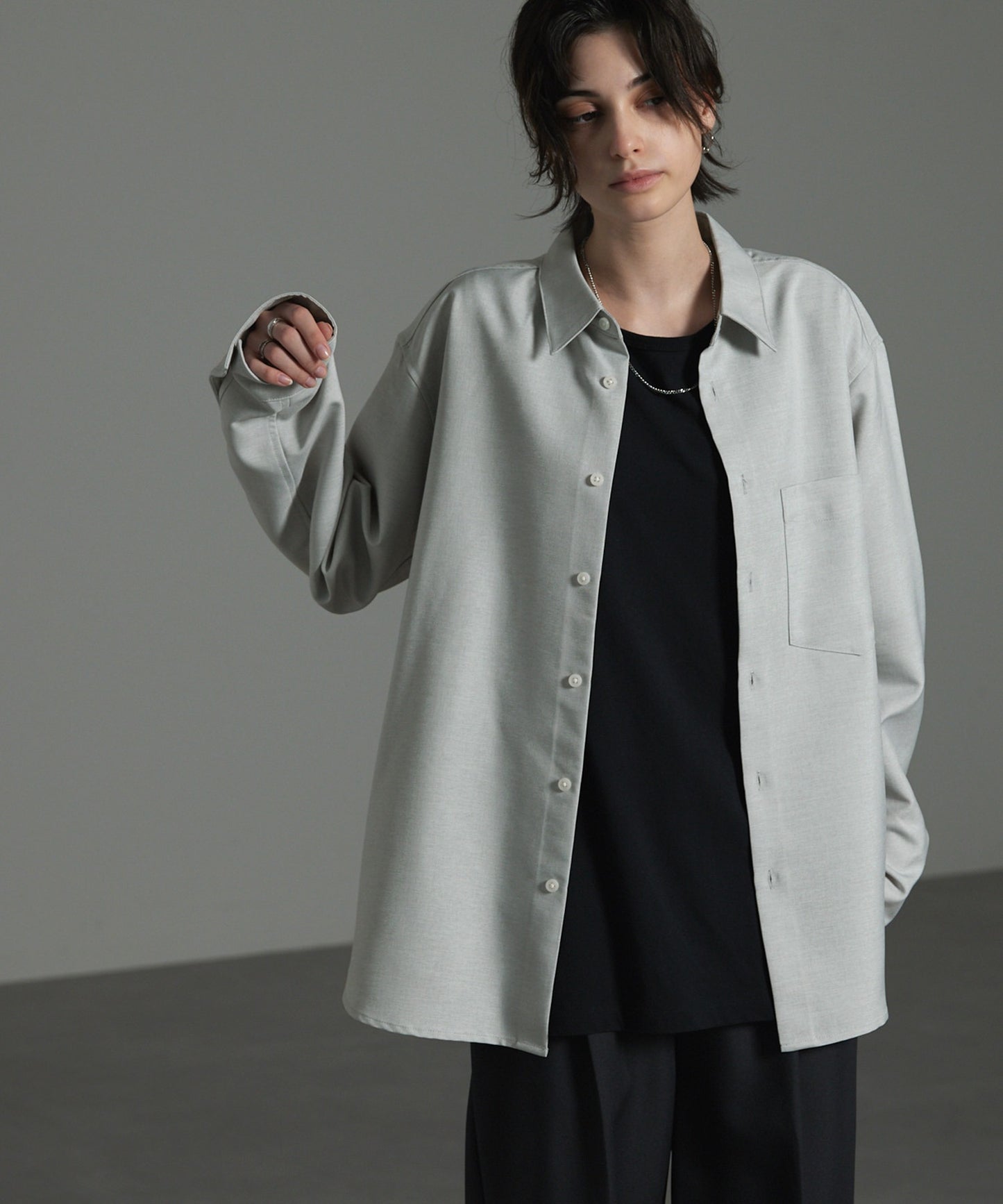 CIYOT-シヨウト- 仿羊毛質感寬鬆經典領襯衫