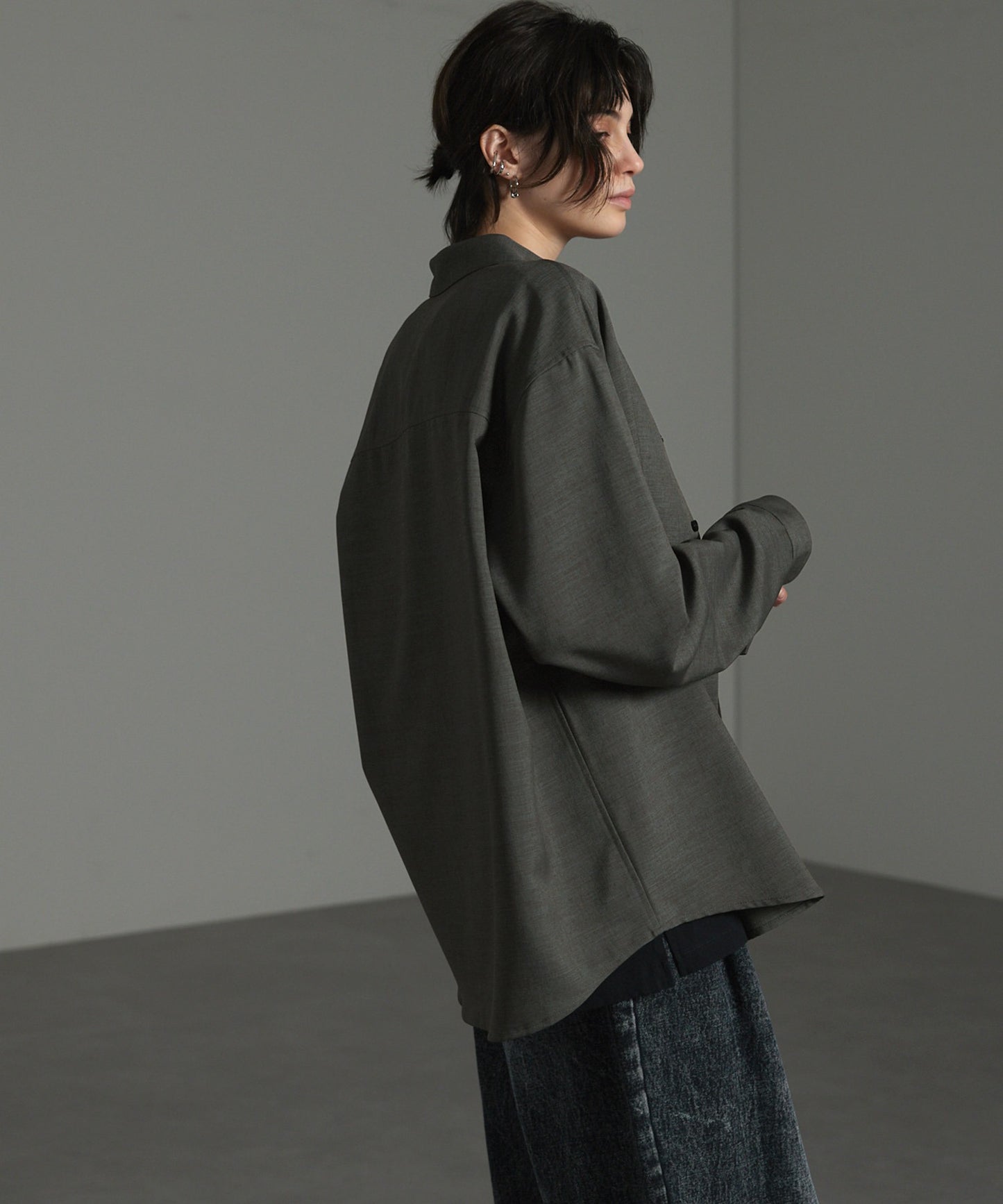 CIYOT-シヨウト- 仿羊毛質感寬鬆經典領襯衫