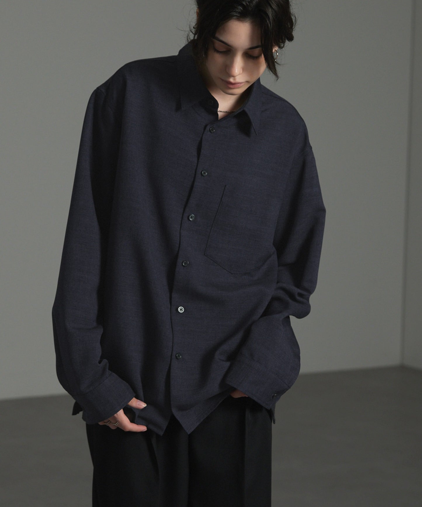 CIYOT-シヨウト- 仿羊毛質感寬鬆經典領襯衫