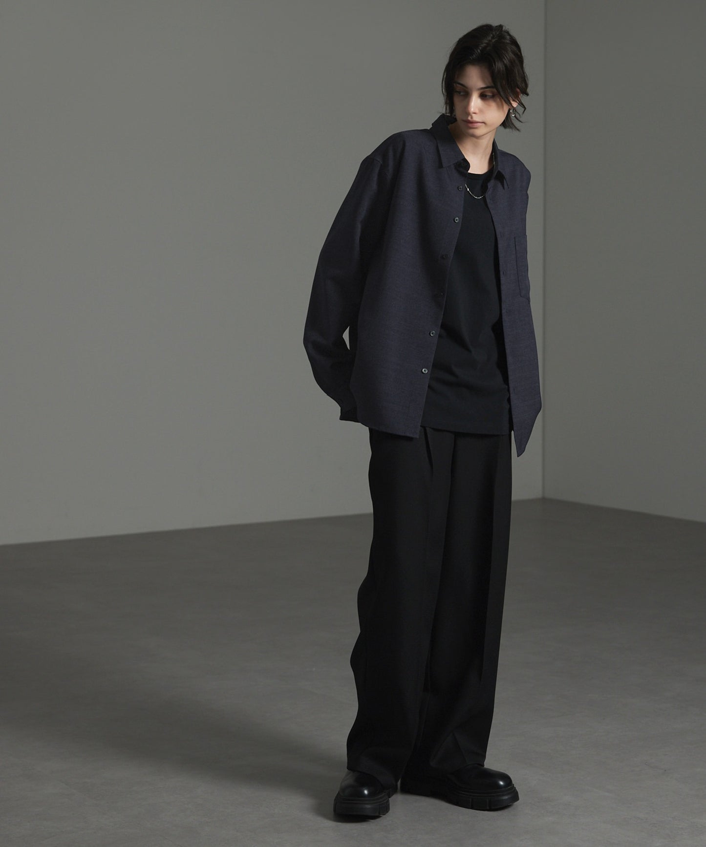 CIYOT-シヨウト- 仿羊毛質感寬鬆經典領襯衫