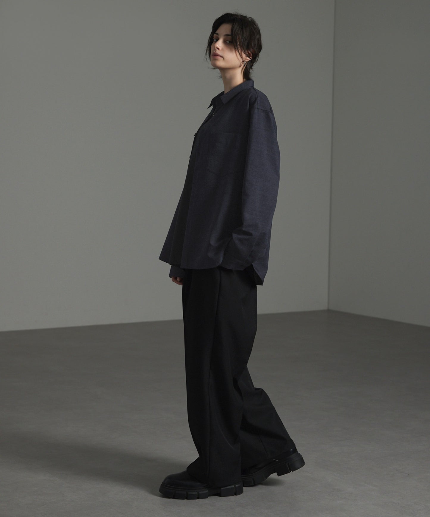 CIYOT-シヨウト- 仿羊毛質感寬鬆經典領襯衫