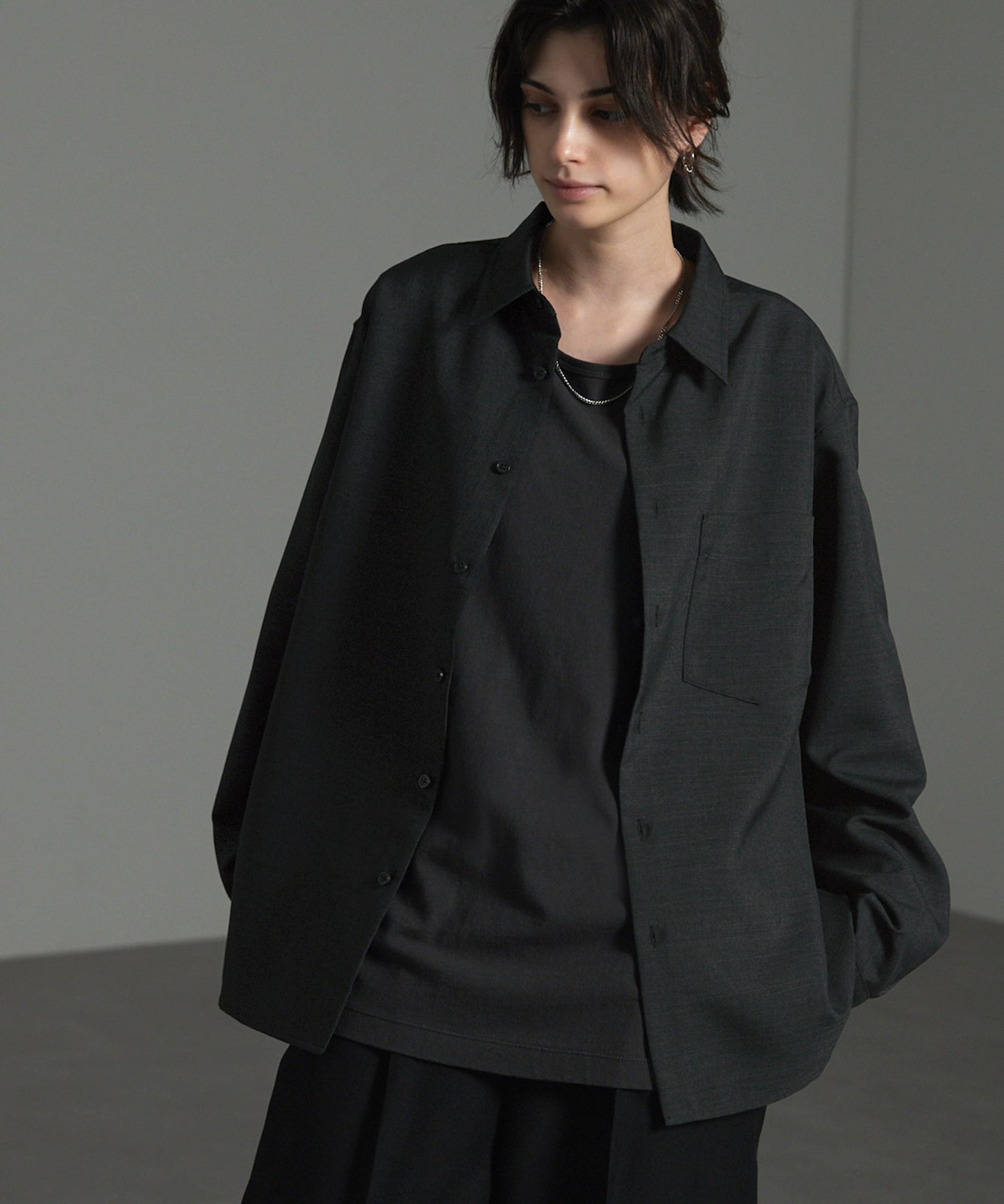 CIYOT-シヨウト- 仿羊毛質感寬鬆經典領襯衫