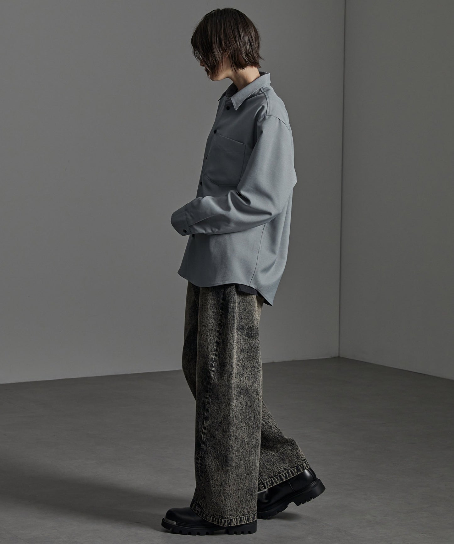 CIYOT-シヨウト- 仿羊毛質感寬鬆經典領襯衫