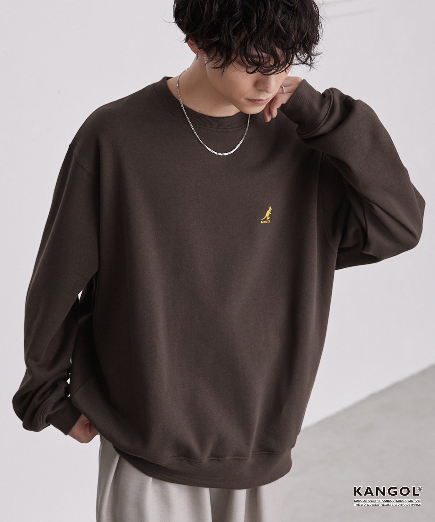 KANGOL 刺繡 Logo 寬版大學T