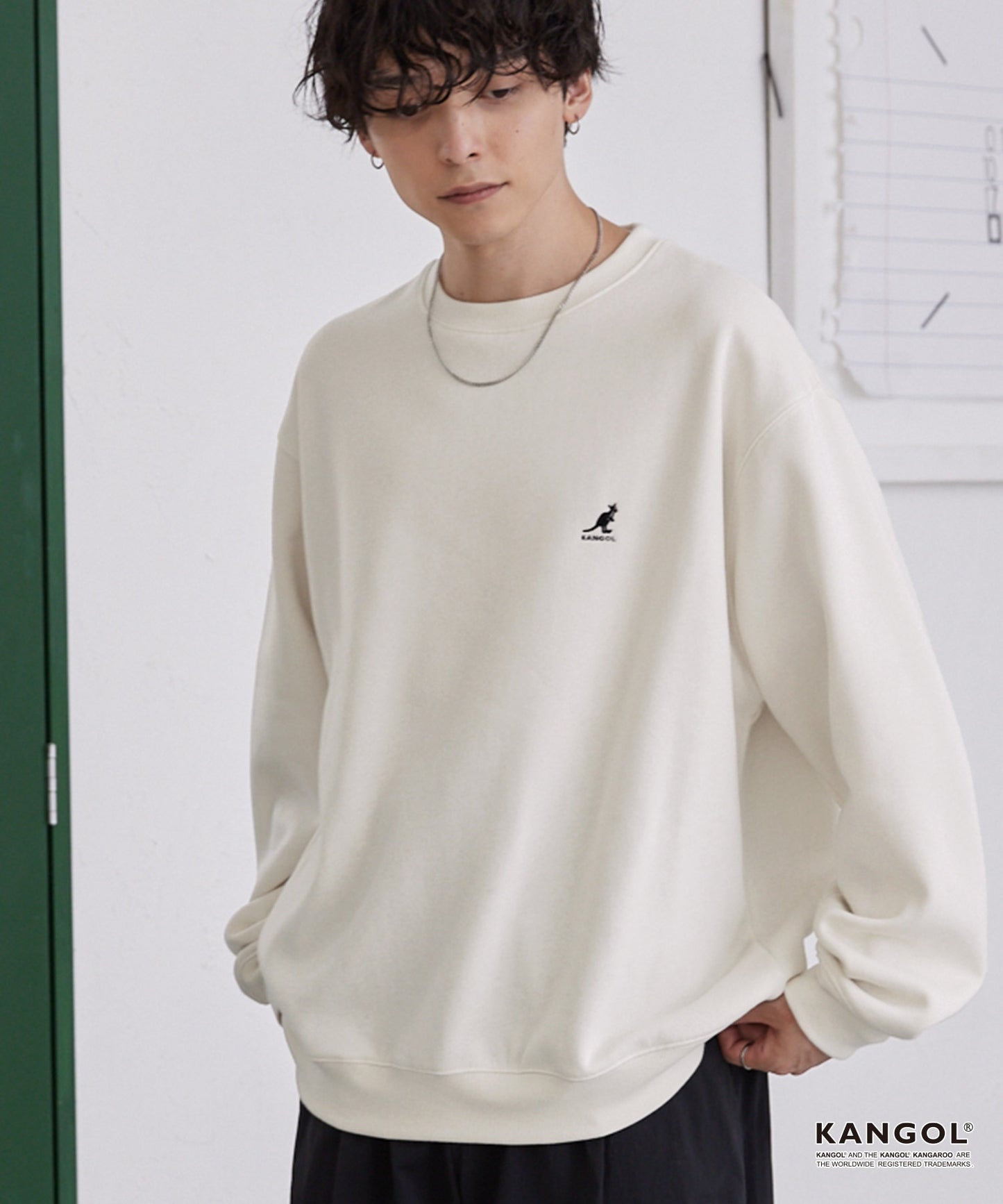 KANGOL 刺繡 Logo 寬版大學T