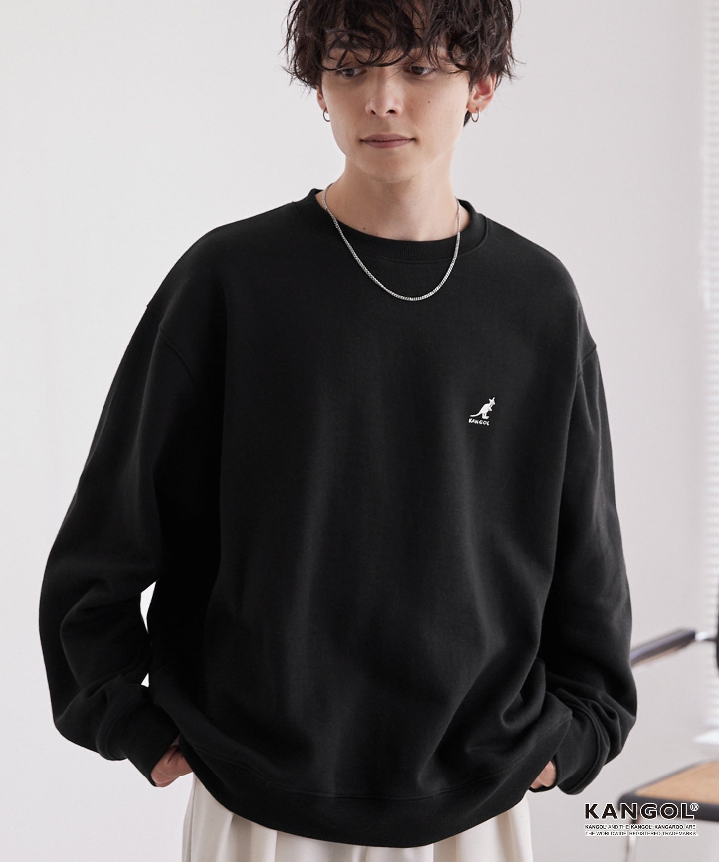 KANGOL 刺繡 Logo 寬版大學T