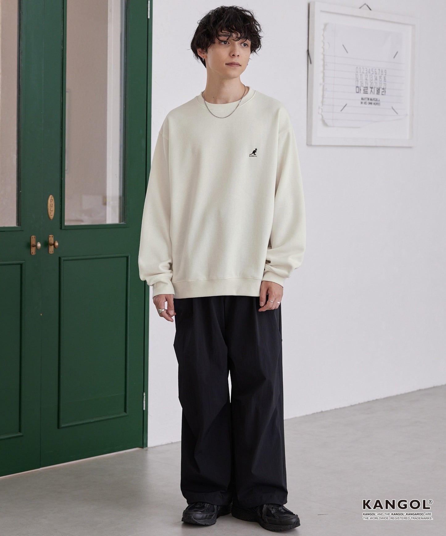 KANGOL 刺繡 Logo 寬版大學T