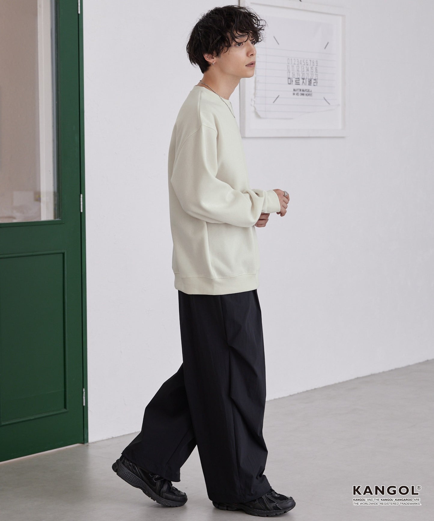 KANGOL 刺繡 Logo 寬版大學T