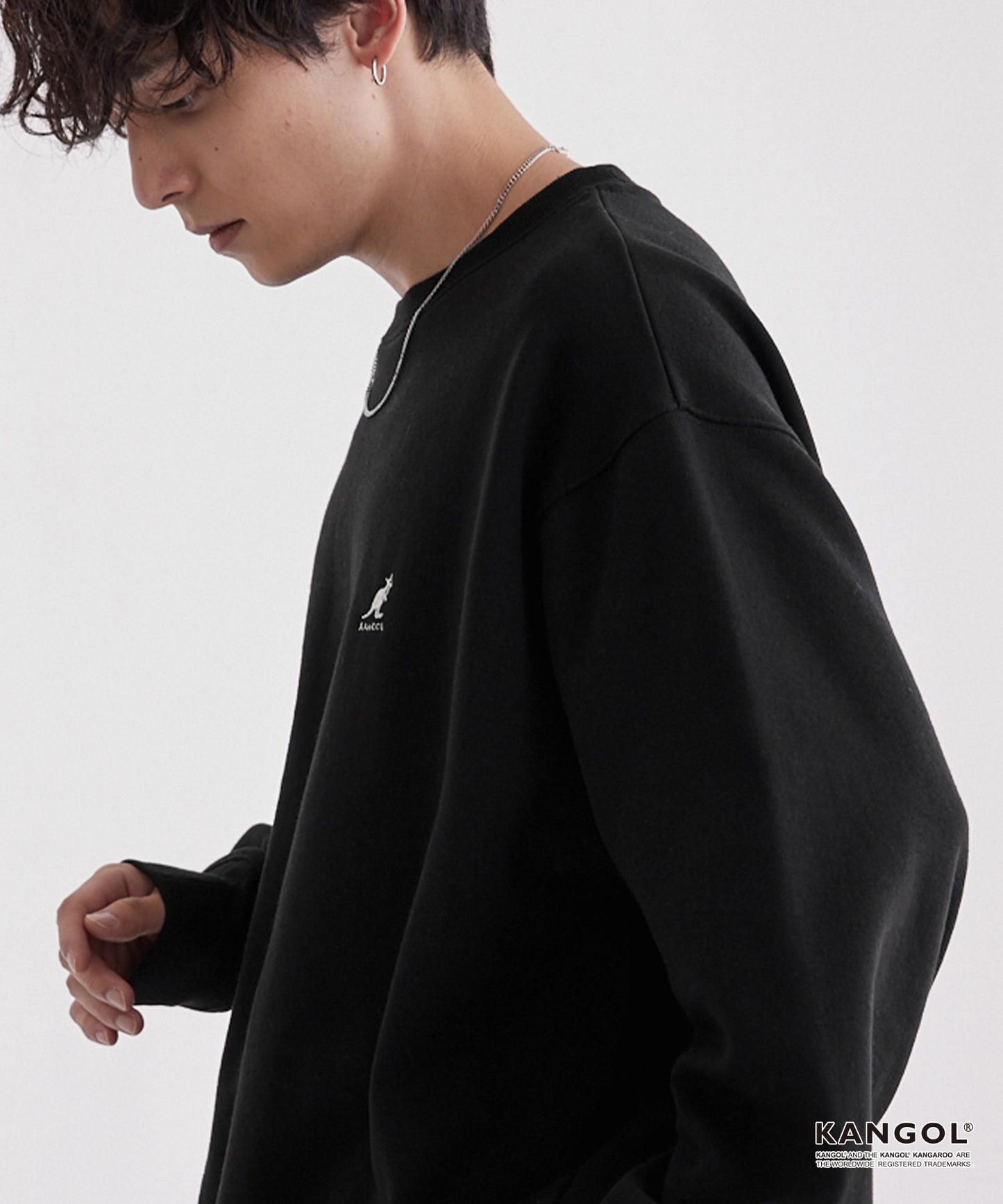 KANGOL 刺繡 Logo 寬版大學T