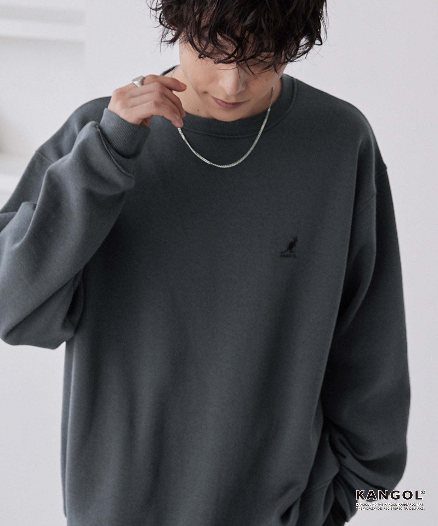 KANGOL 刺繡 Logo 寬版大學T